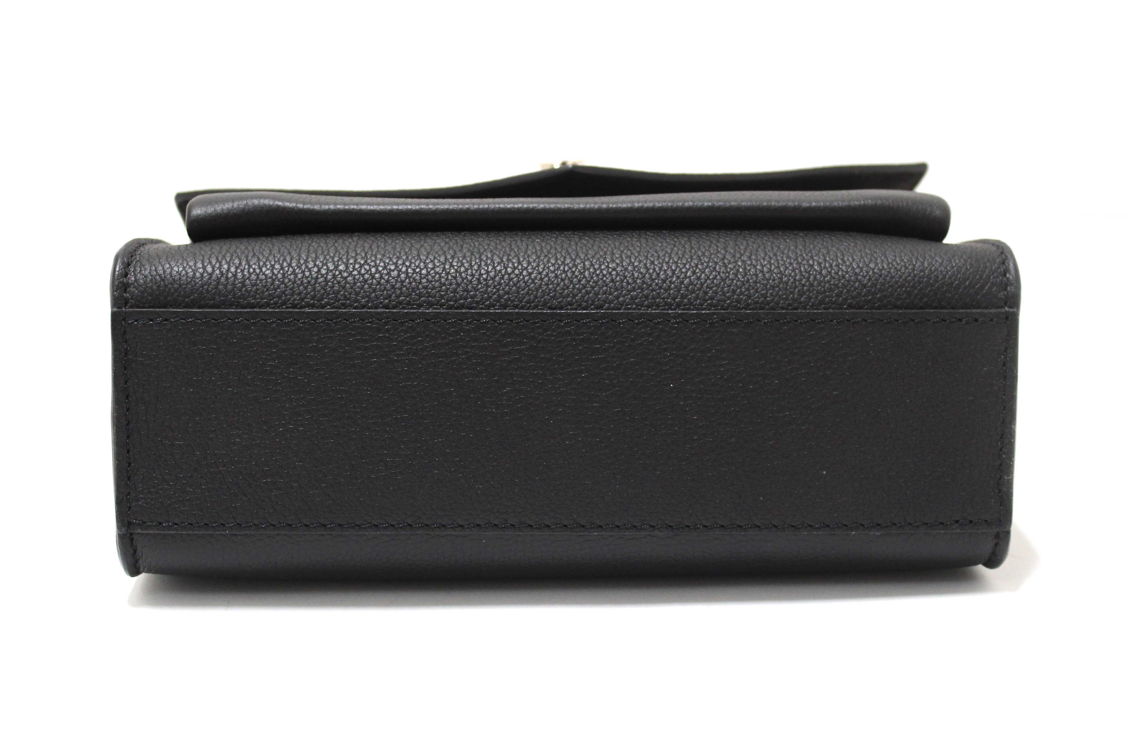 Authentic Louis Vuitton Black Calfskin Leather Mylockme Chain Bag