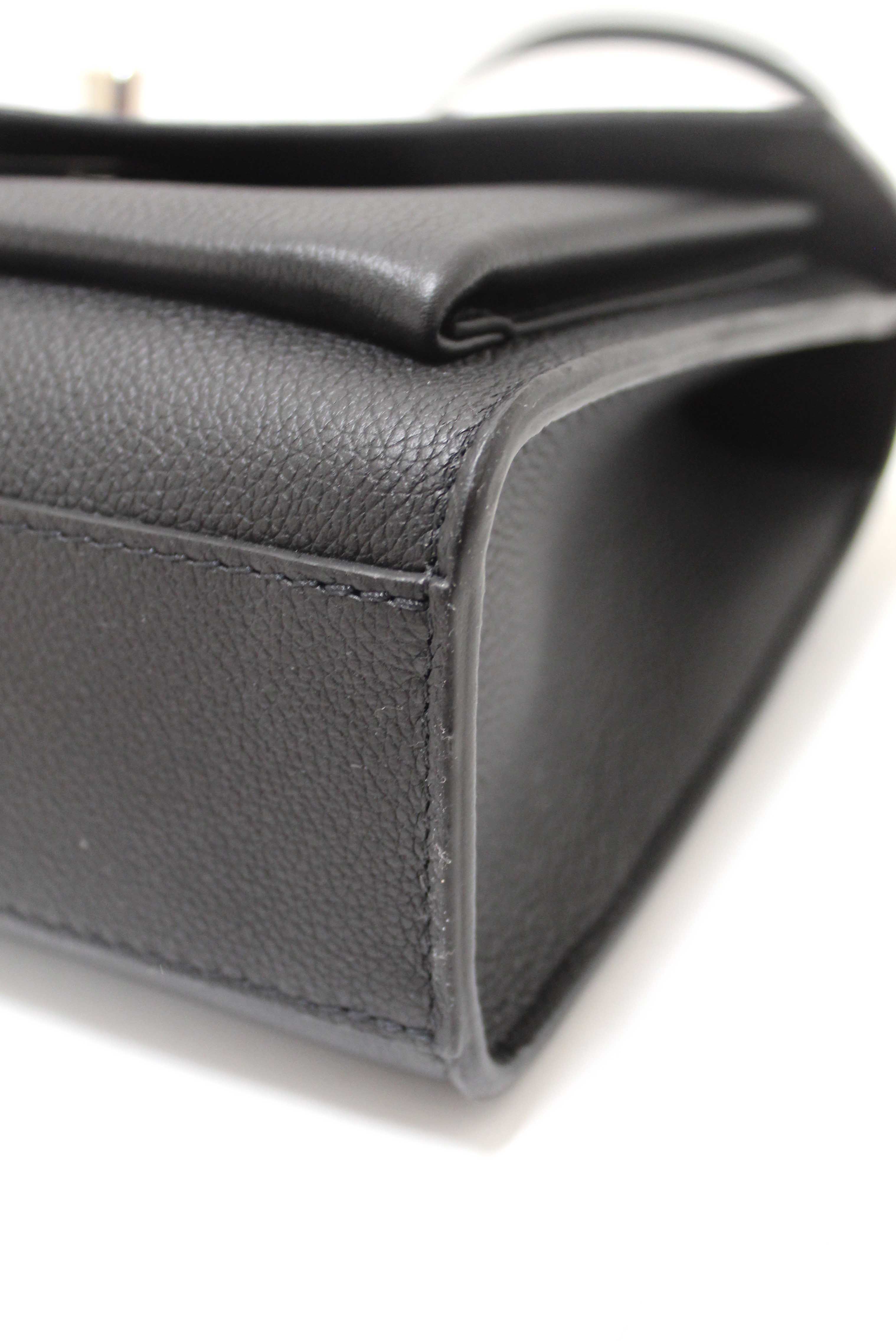 Authentic Louis Vuitton Black Calfskin Leather Mylockme Chain Bag