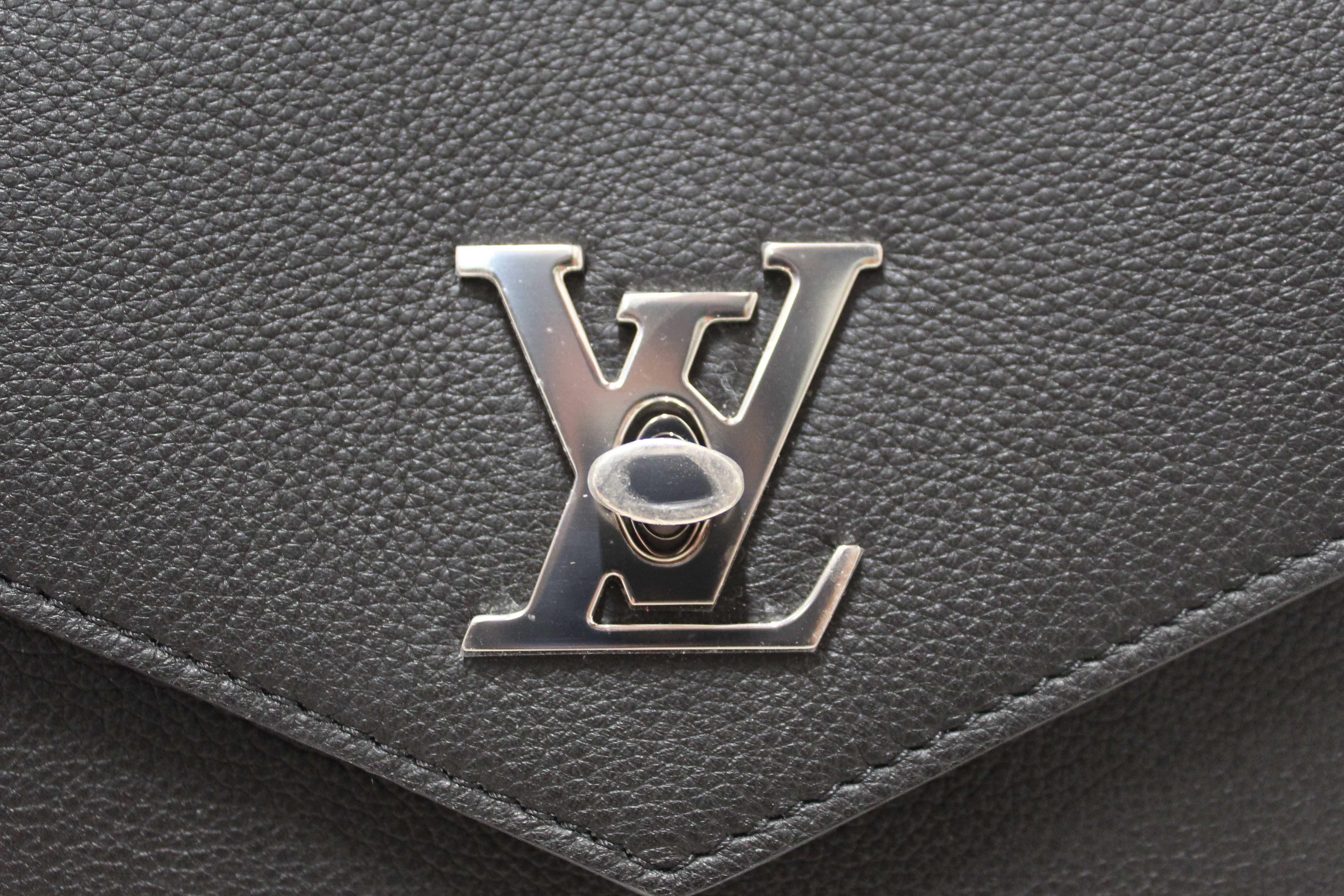 Authentic Louis Vuitton Black Calfskin Leather Mylockme Chain Bag