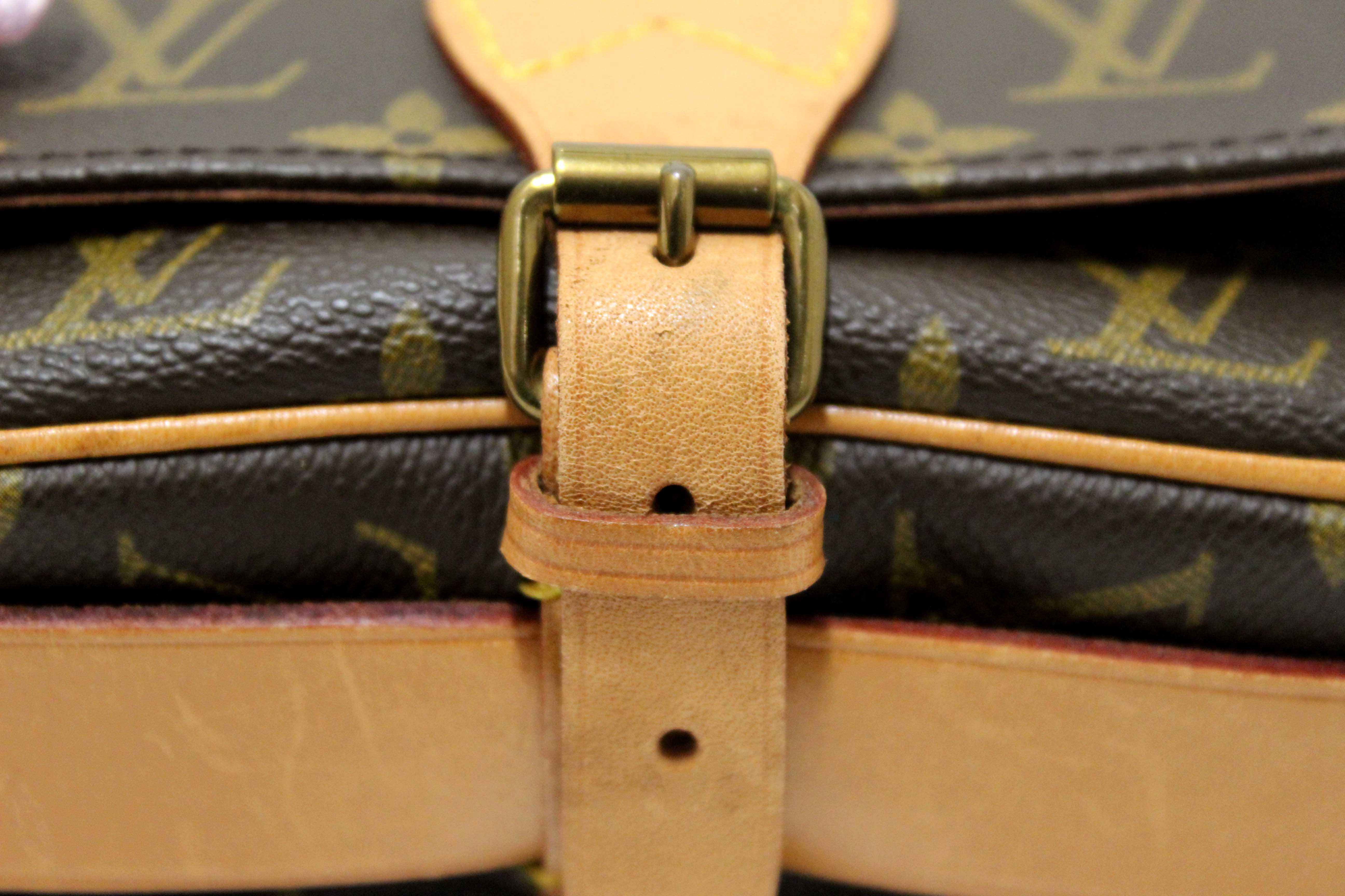 Authentic Louis Vuitton Vintage Classic Monogram Cartouchiere PM Messenger Bag
