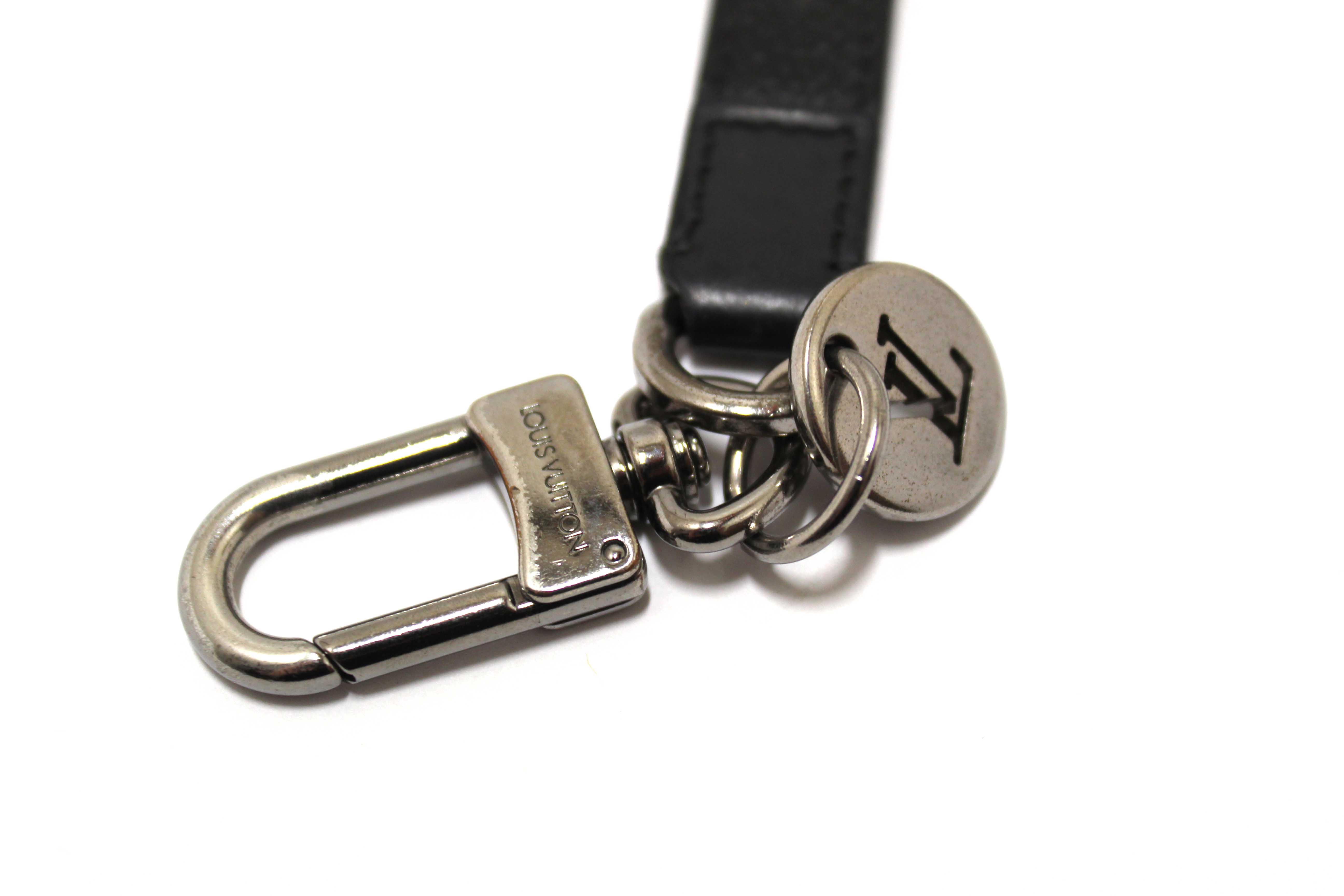 Authentic  Louis Vuitton Damier Graphite Dragonne Bag Charm & Key Holder