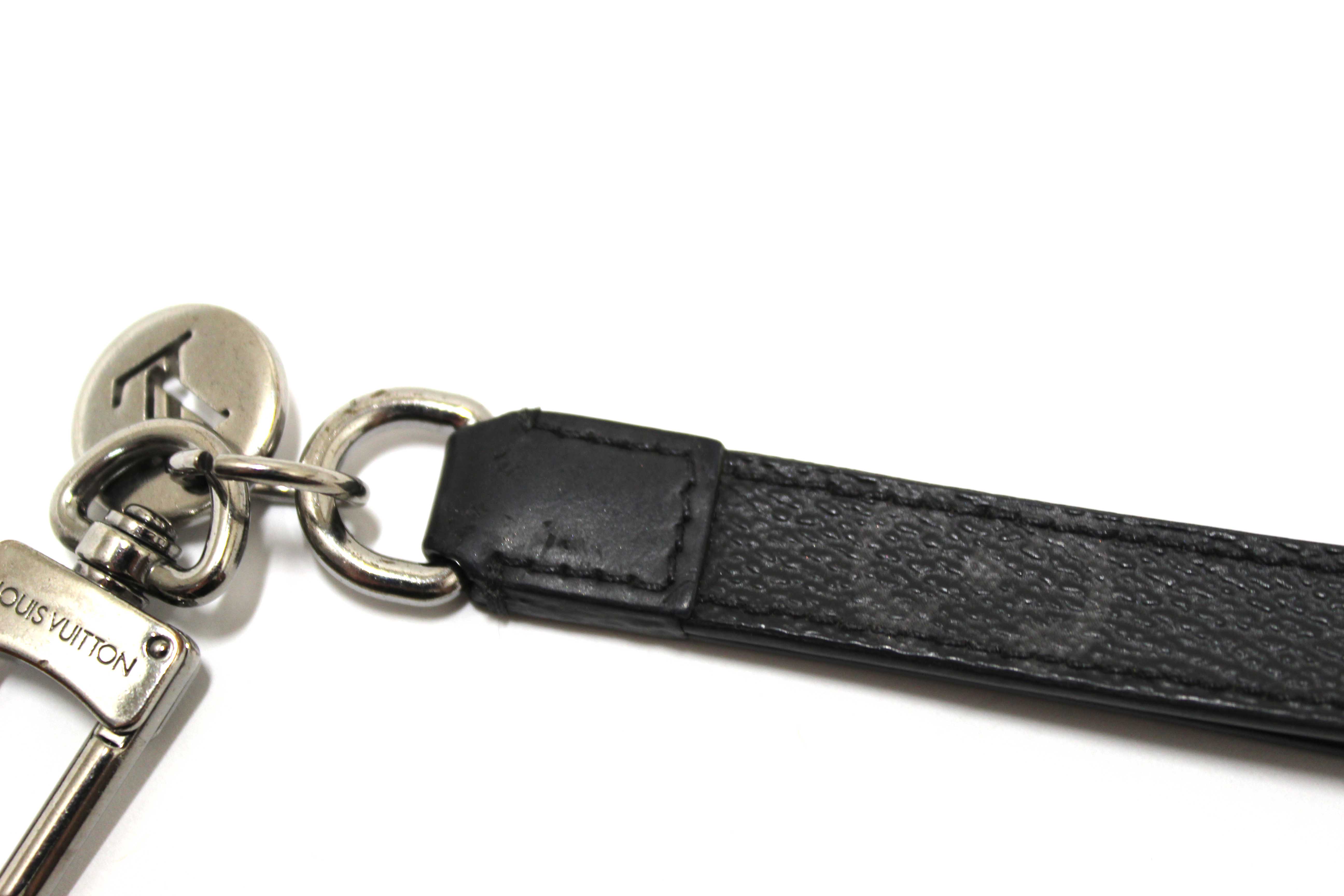 Authentic Louis Vuitton Damier Graphite Dragonne Bag Charm & Key