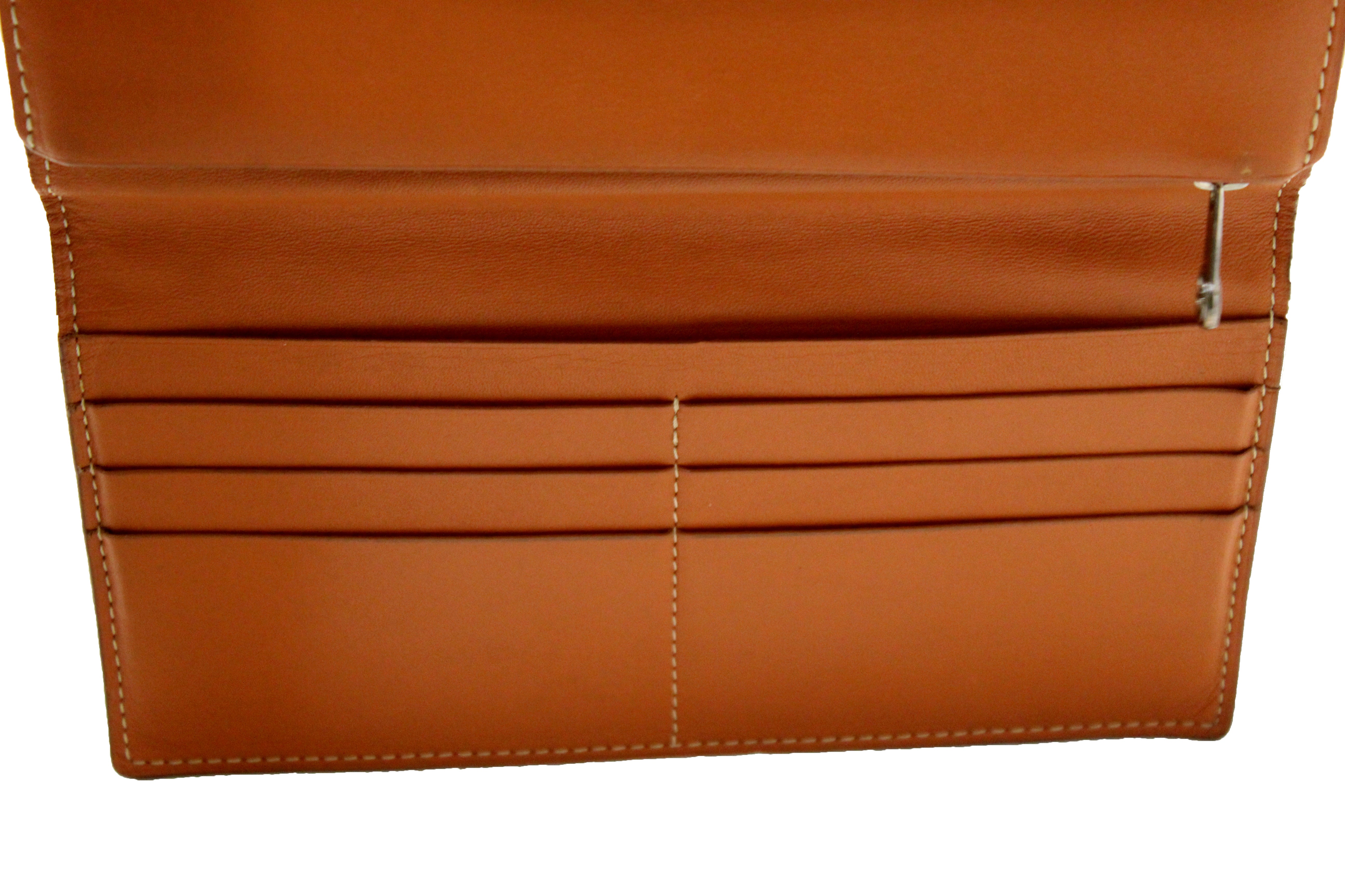 Authentic GOYARD Zip Around Long Wallet PVC Leather Orange 103764