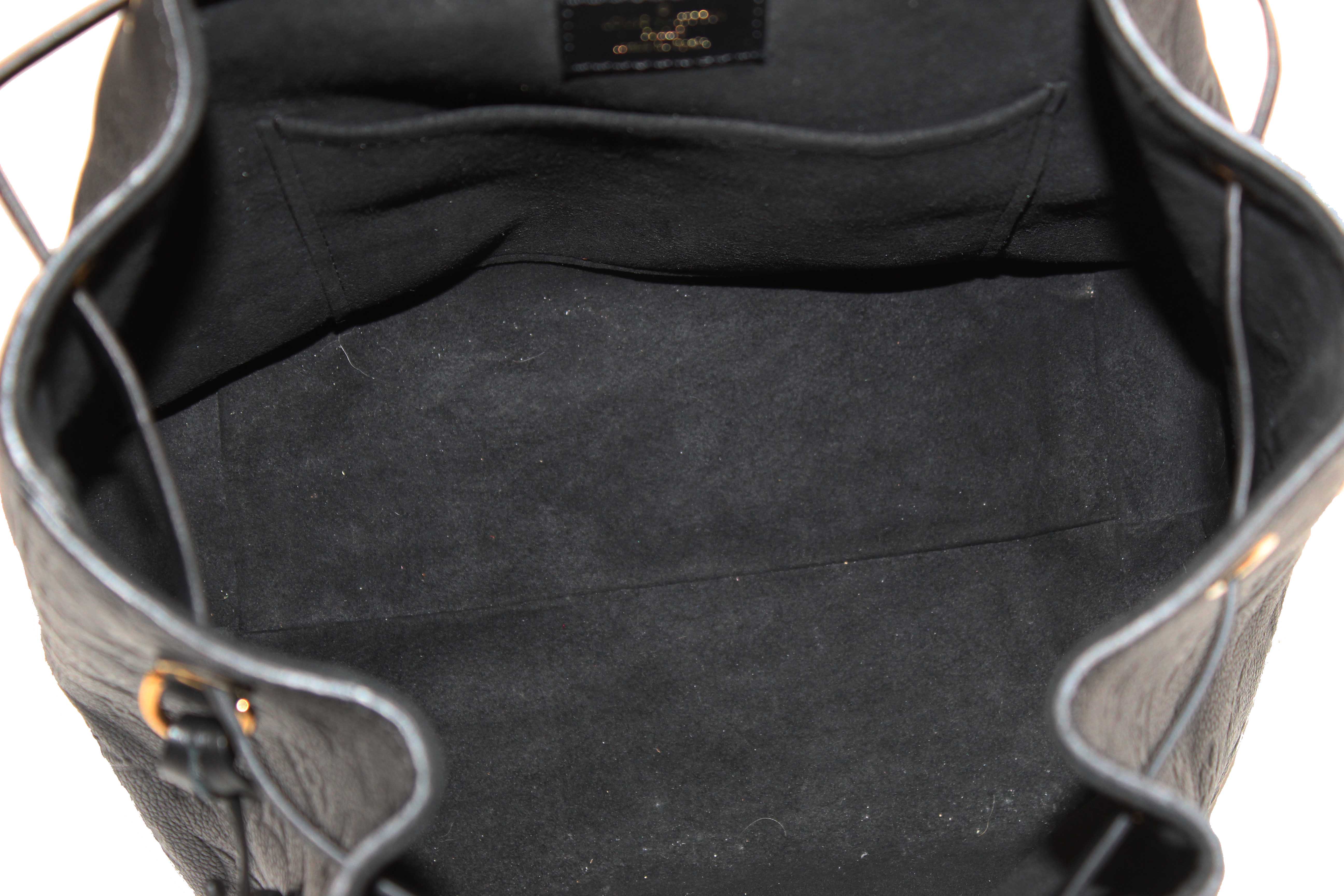 Authentic Louis Vuitton Black Monogram Empreinte Montsouris Backpack