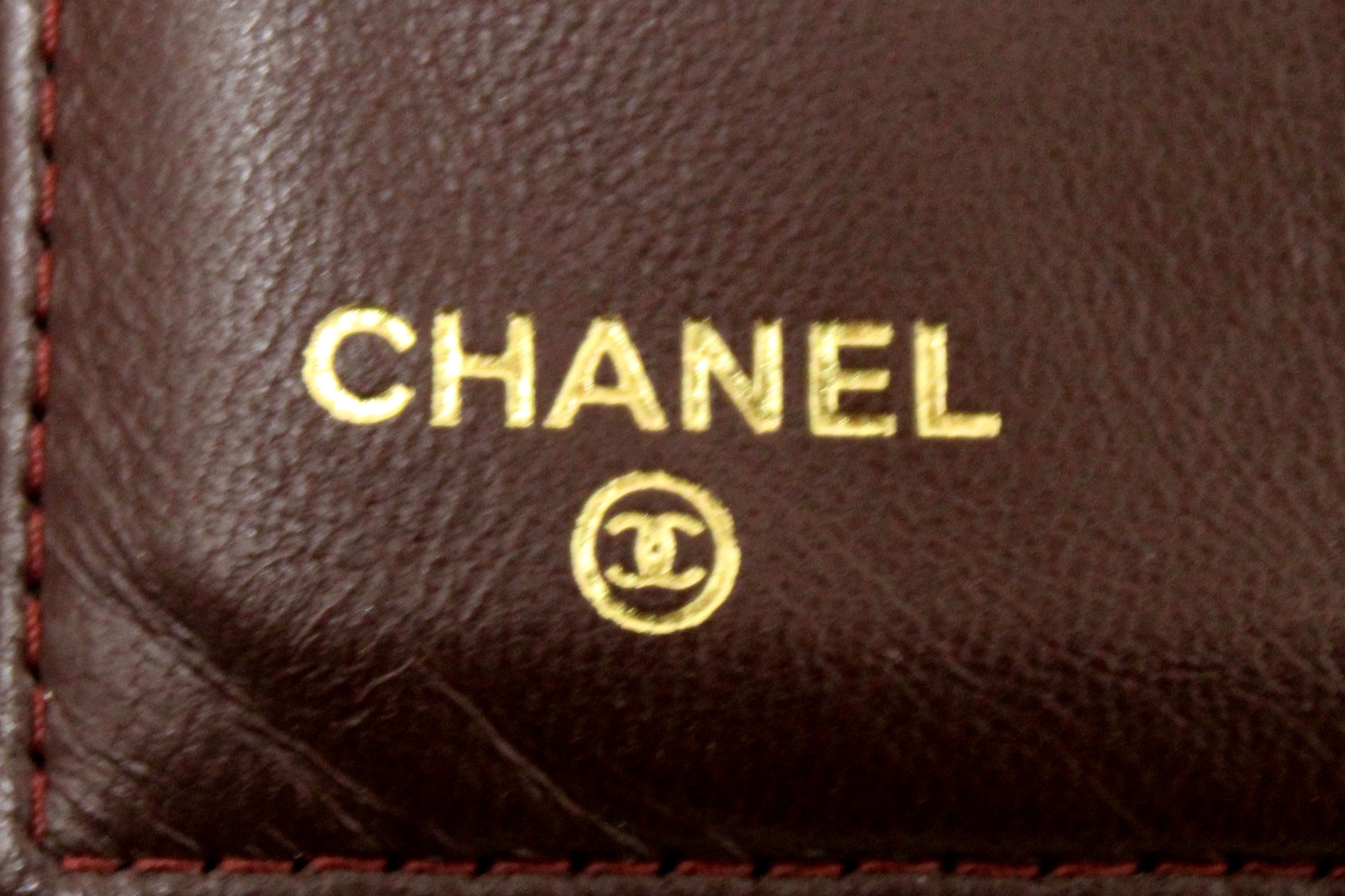 Authentic Chanel Black Quilted Lambskin Leather Classic Small Flap Wallet
