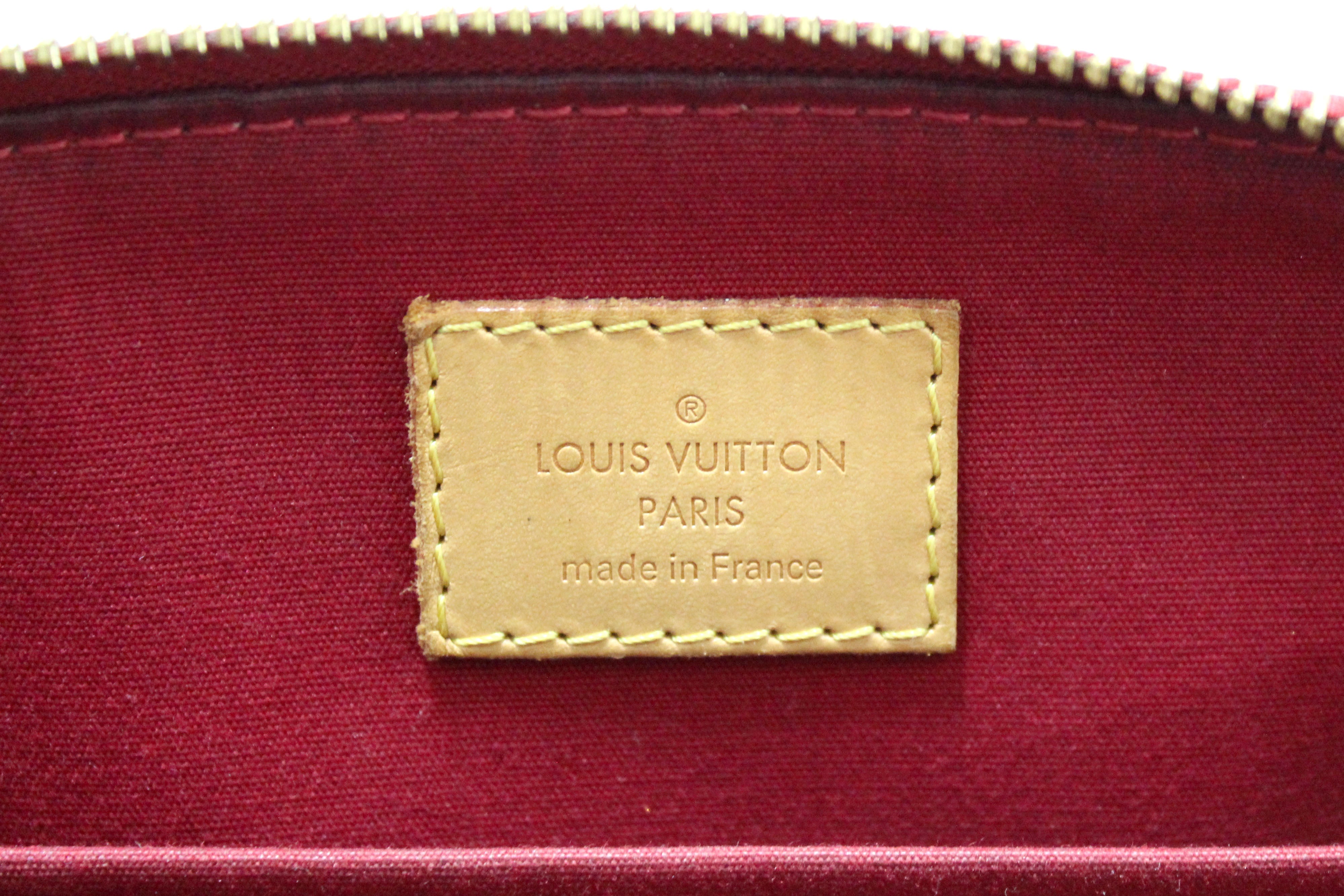 Authentic Louis Vuitton Red Monogram Vernis Sherwood PM Shoulder Handbag