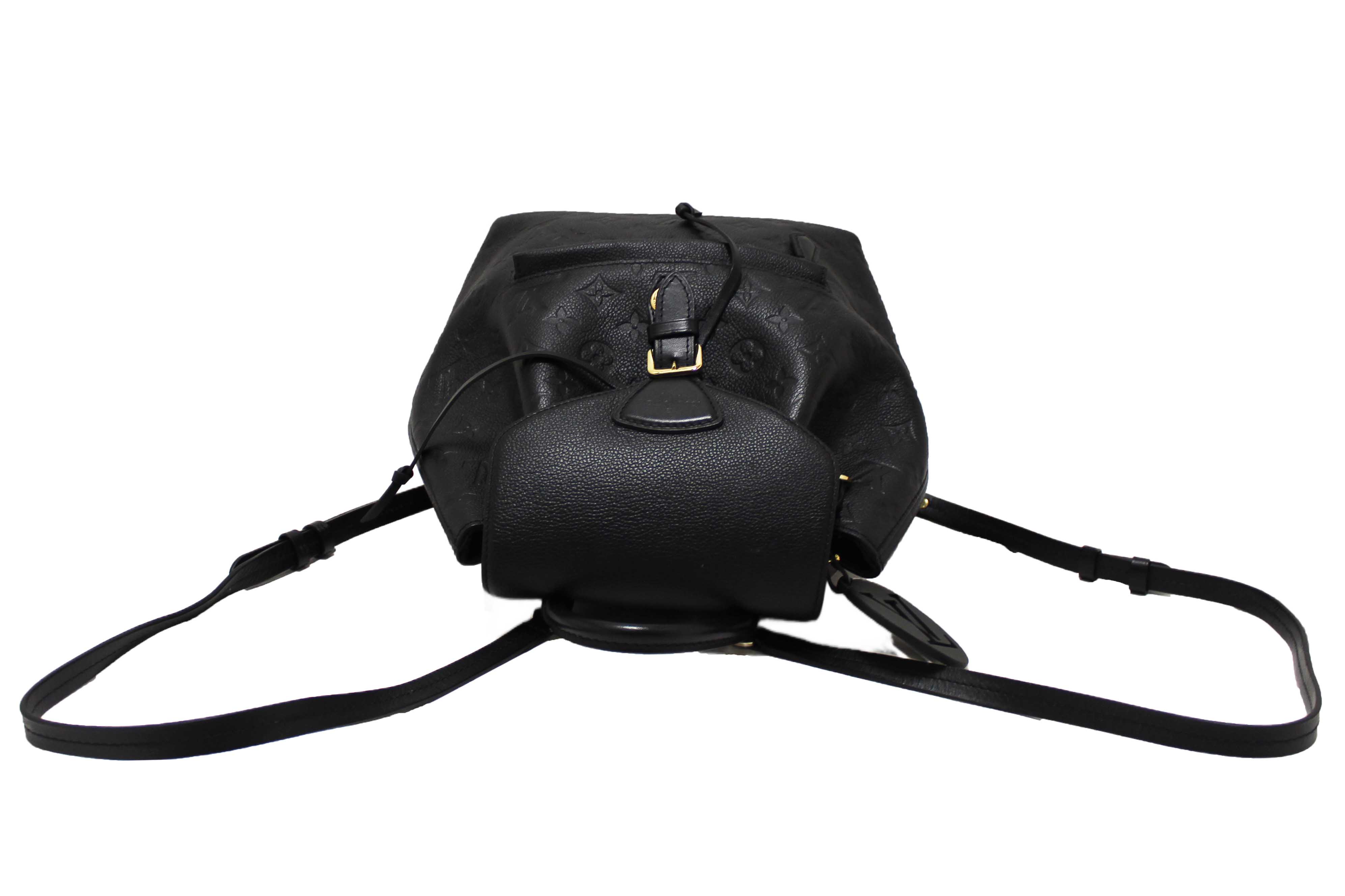 Authentic Louis Vuitton Black Monogram Empreinte Montsouris Backpack