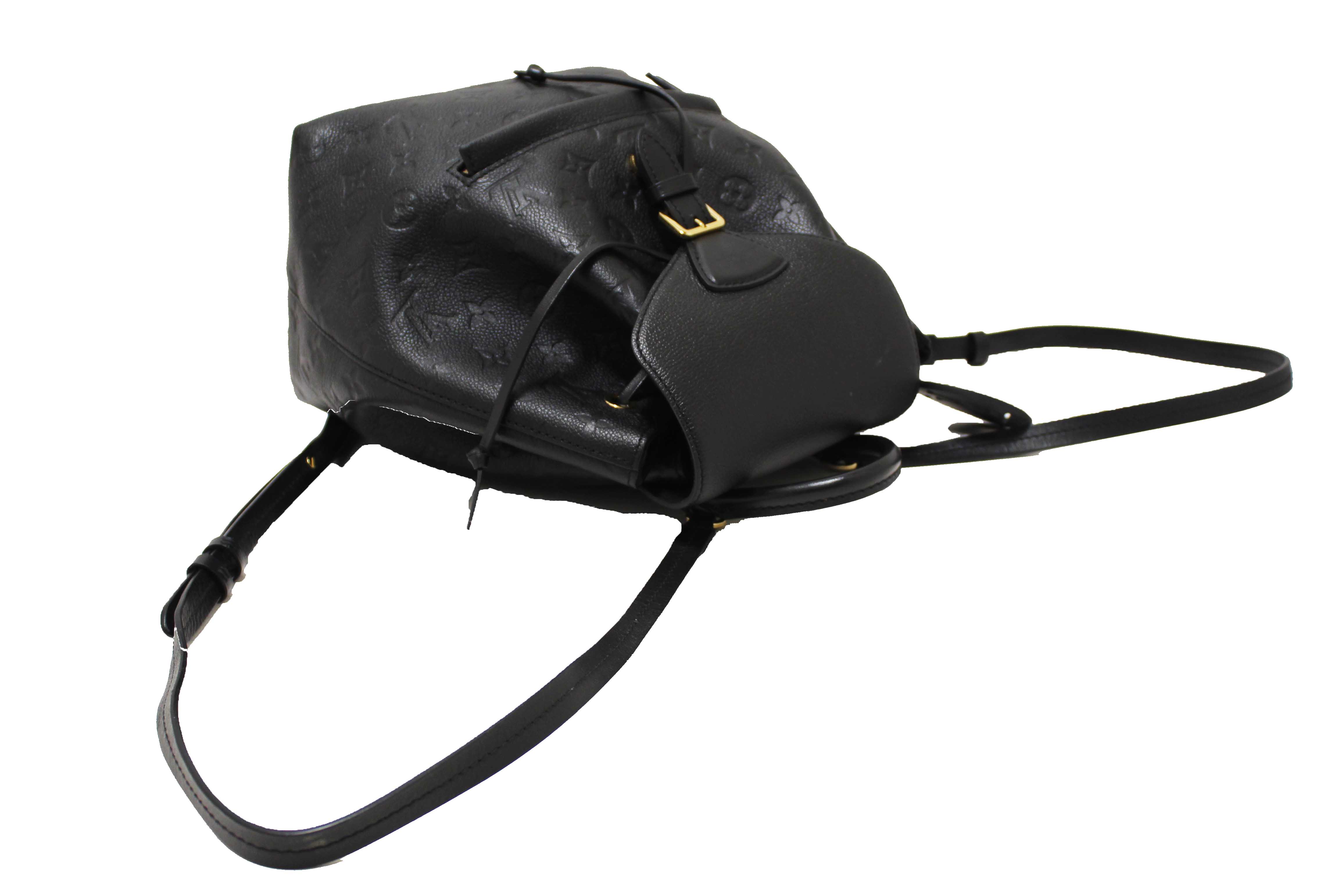 Authentic Louis Vuitton Black Monogram Empreinte Montsouris Backpack