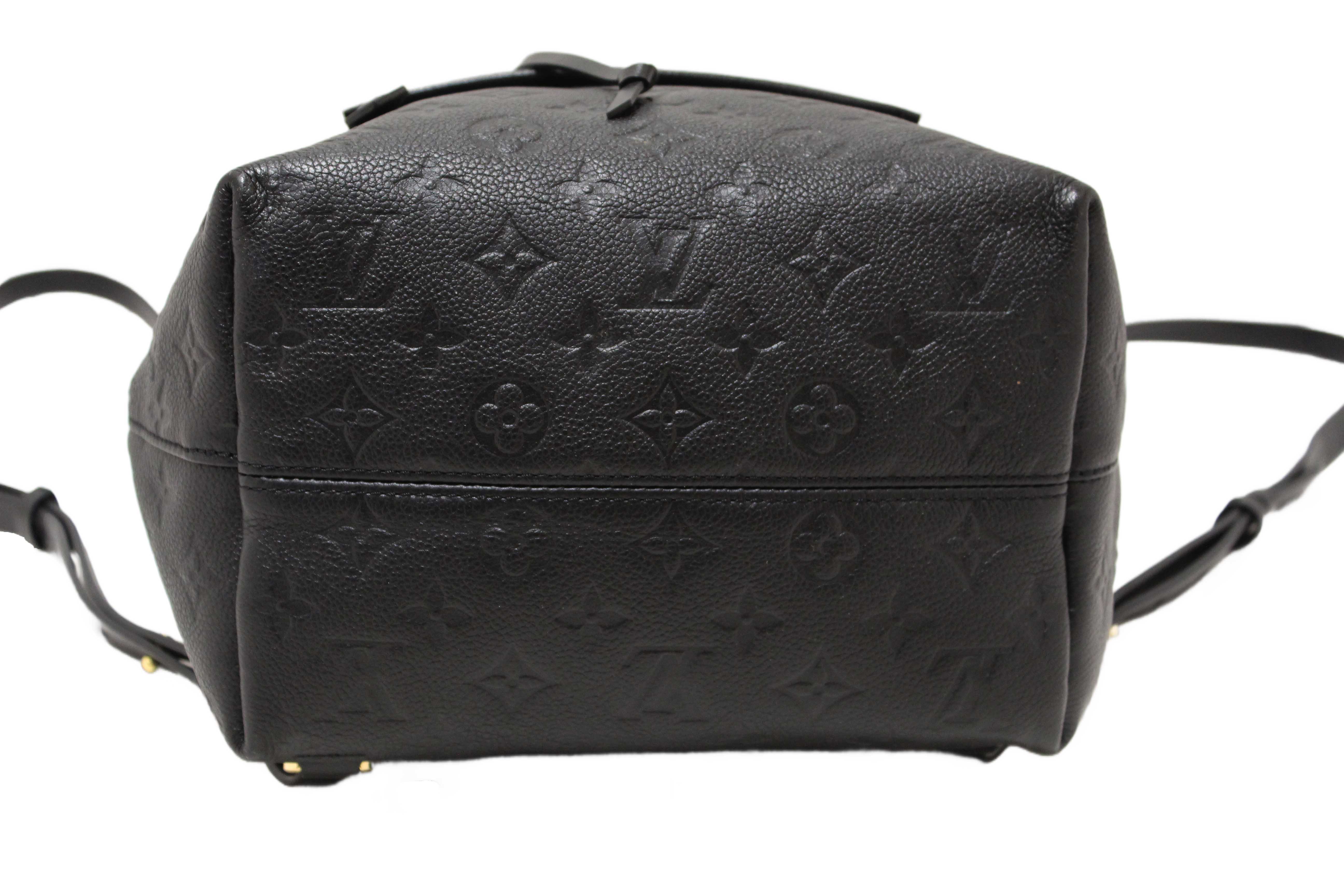 Authentic Louis Vuitton Black Monogram Empreinte Montsouris Backpack