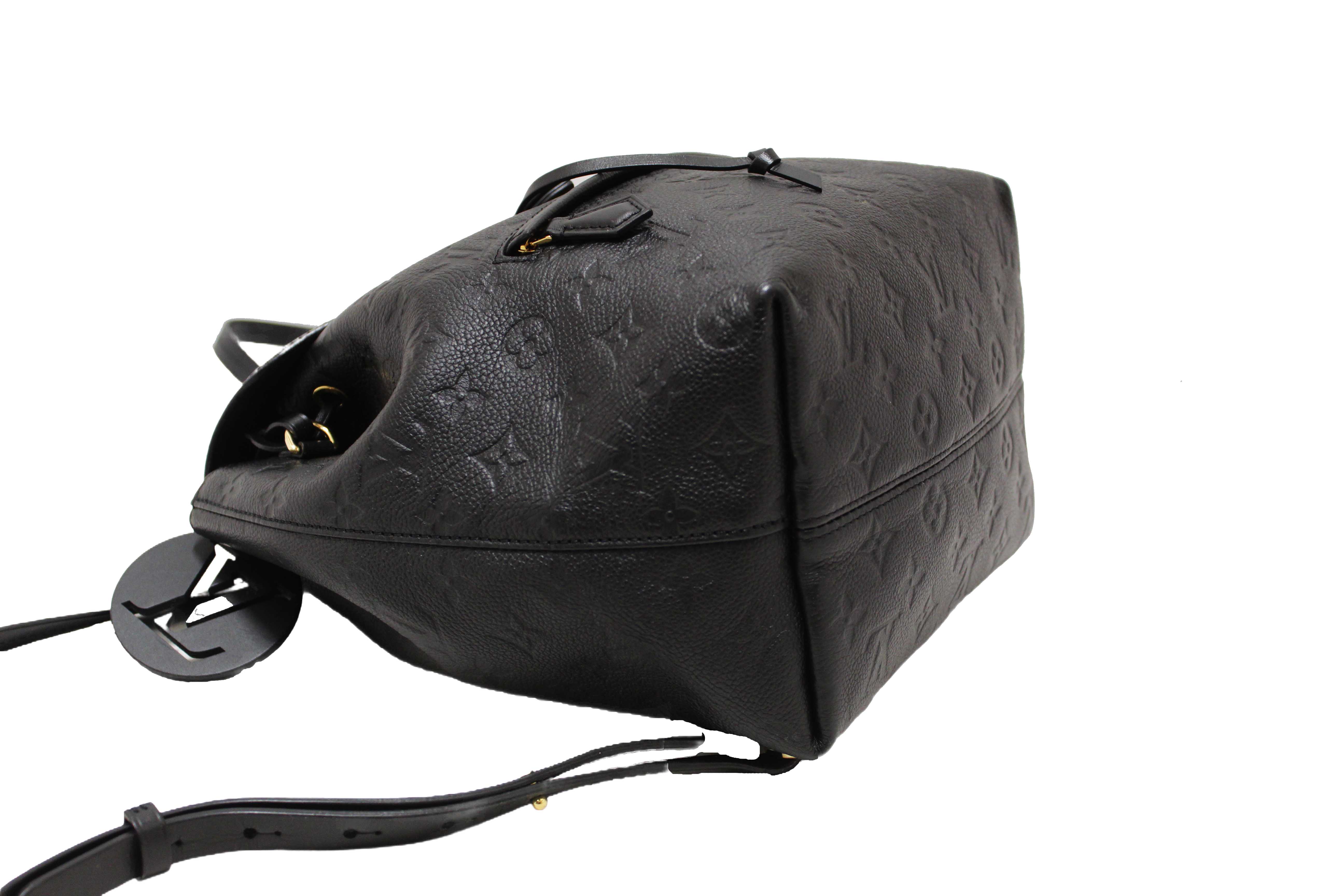 LOUIS VUITTON Montsouris Backpack Black Monogram Taurillon Leather