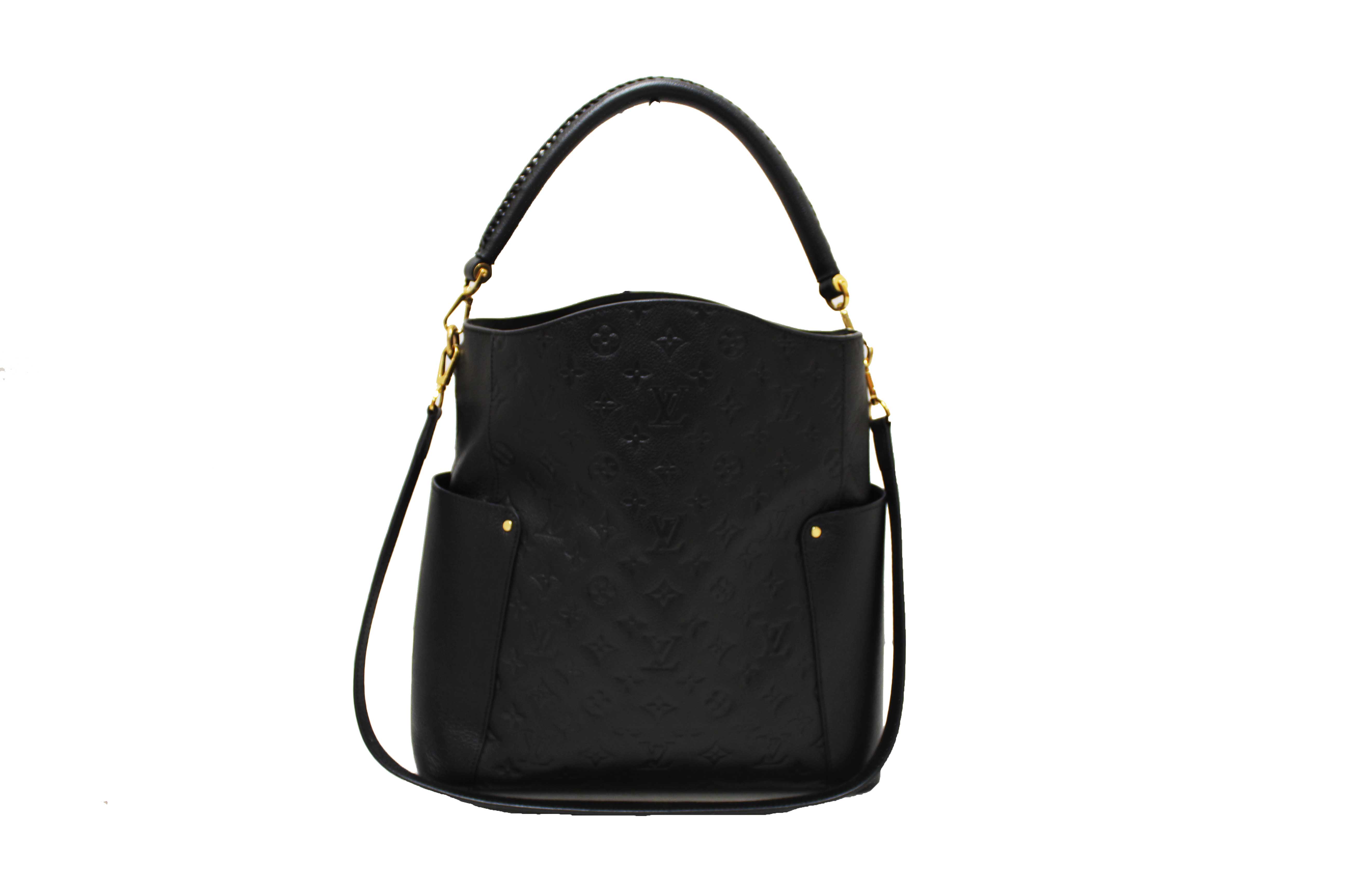 Authentic Louis Vuitton Black Monogram Empreinte Bagatelle Bag