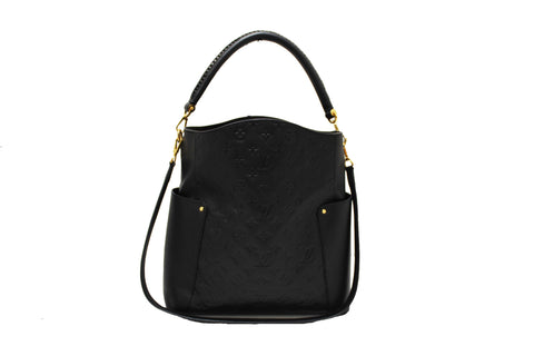 Authentic Louis Vuitton Black Monogram Empreinte Bagatelle Bag