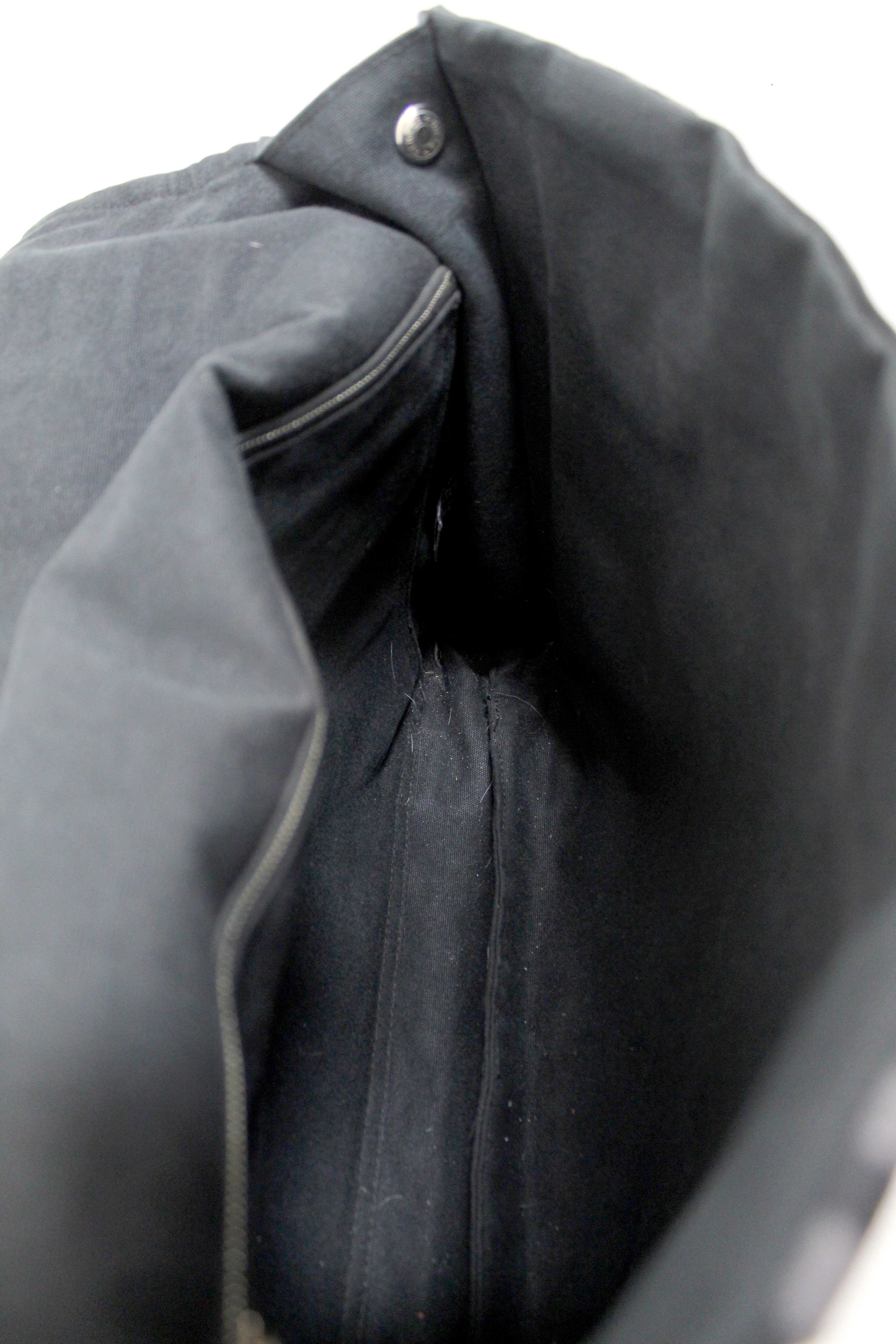 Authentic Hermes Black Toile Fourre Tout Herline Messenger Bag