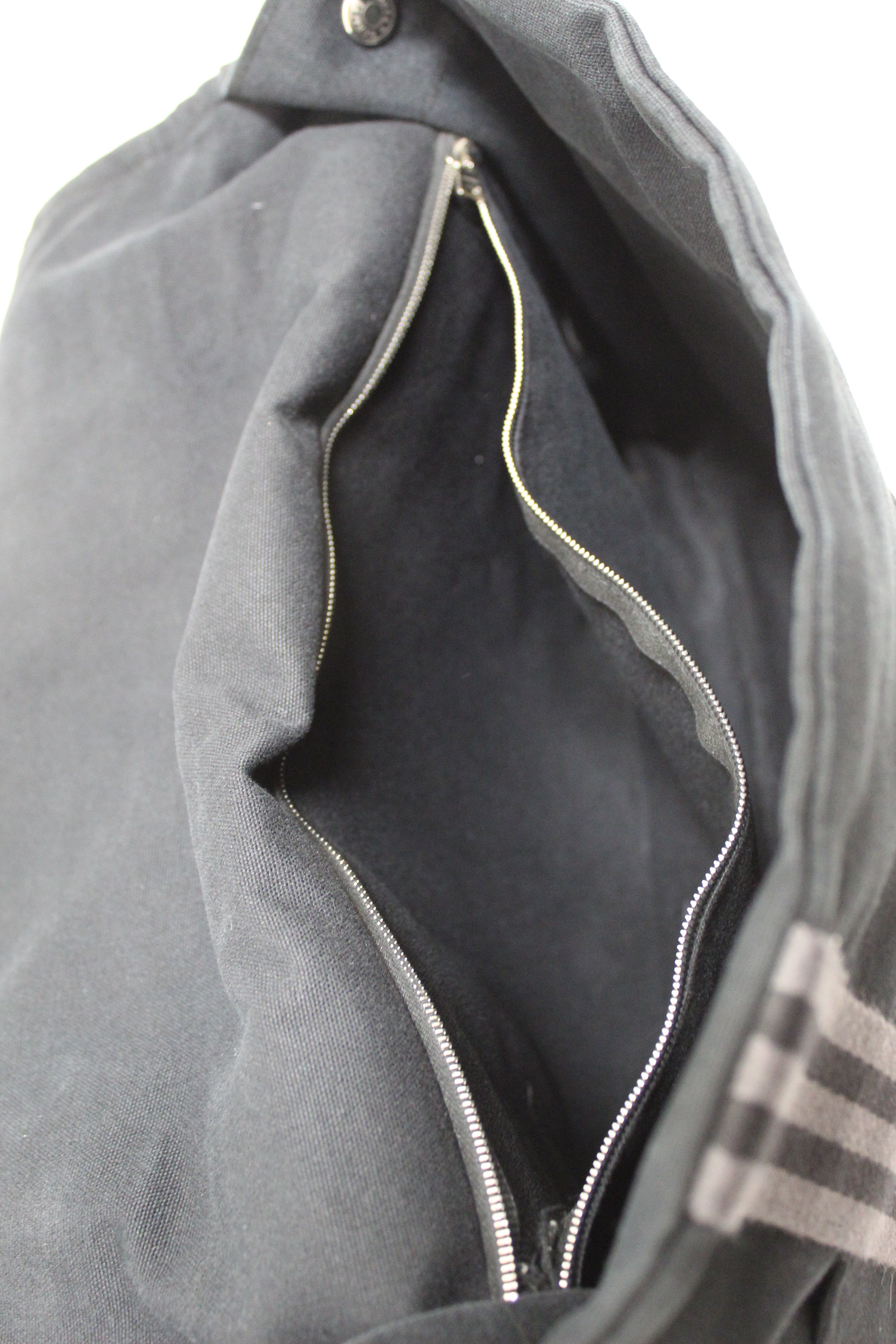 Authentic Hermes Black Toile Fourre Tout Herline Messenger Bag