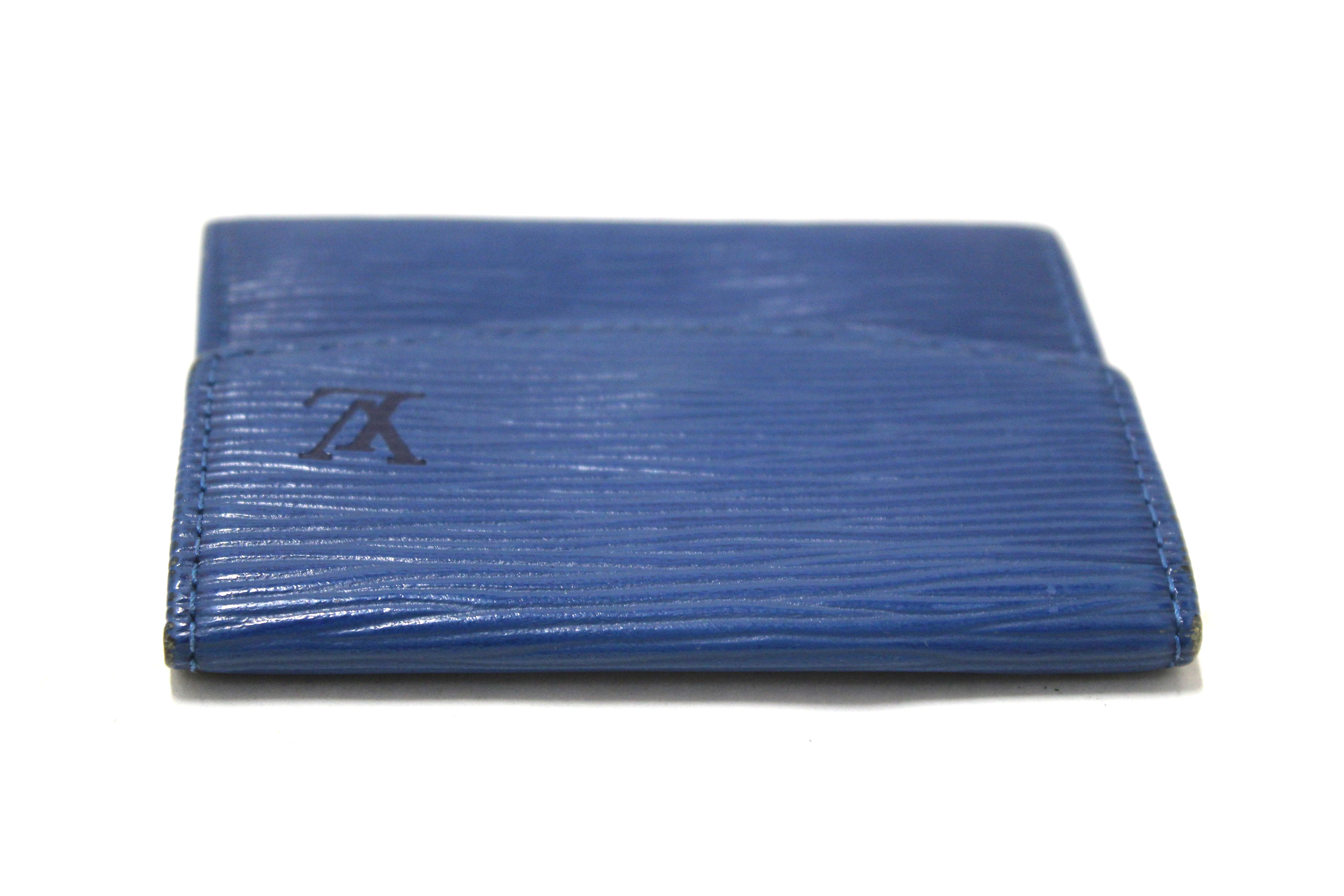 Authentic Louis Vuitton Vintage Blue Epi Leather Card Holder