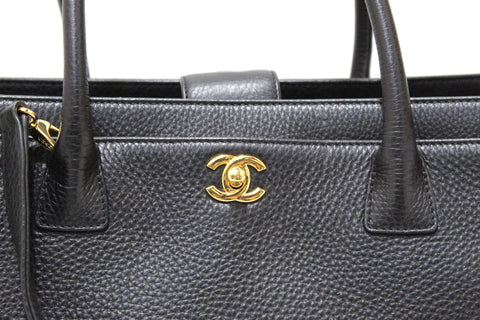 Authentic Chanel Black Aged Calfskin Quilted Large Gabrielle Shopping –  Paris Station Shop
