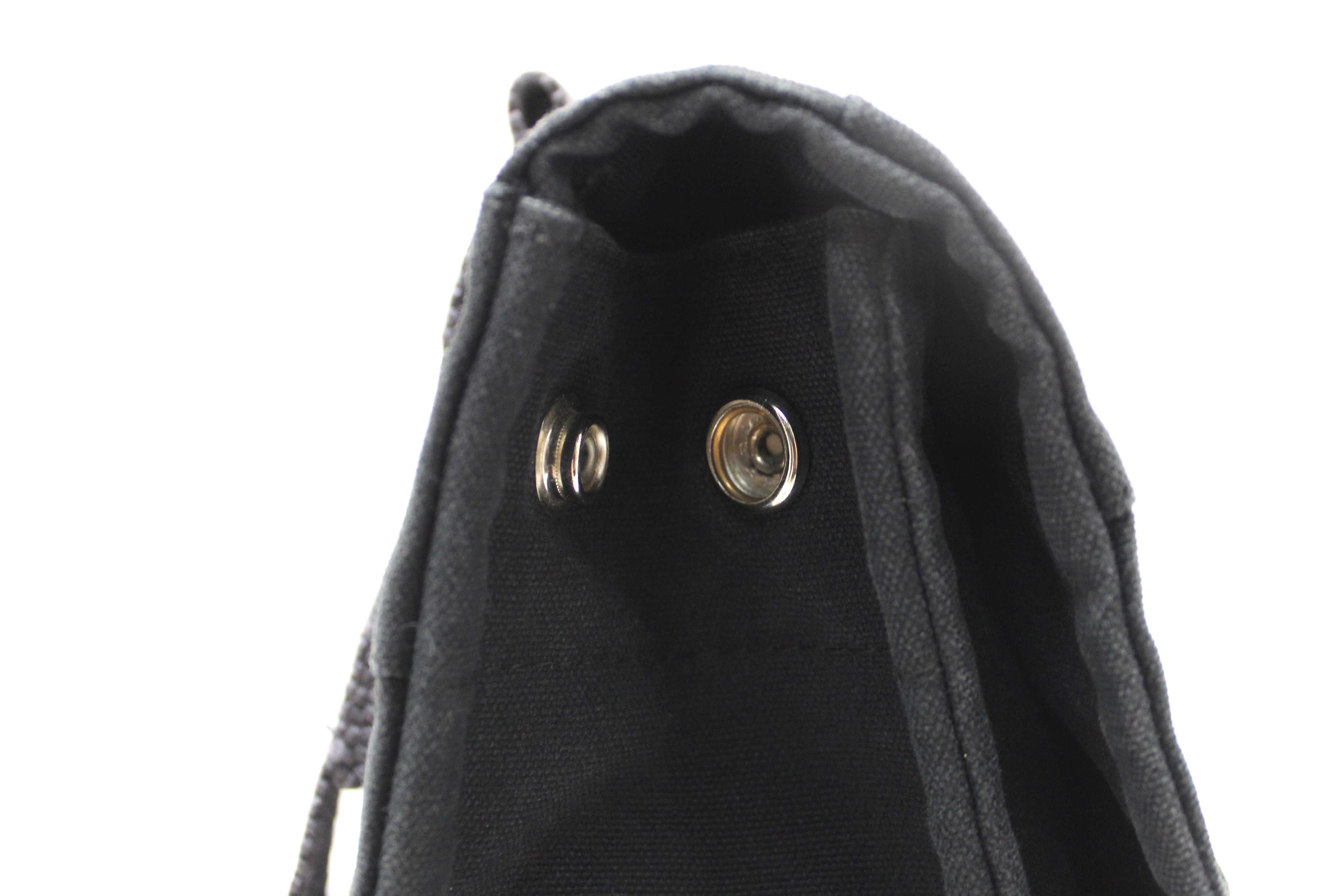 Authentic Hermes Black Toile Fourre Tout Herline Messenger Bag
