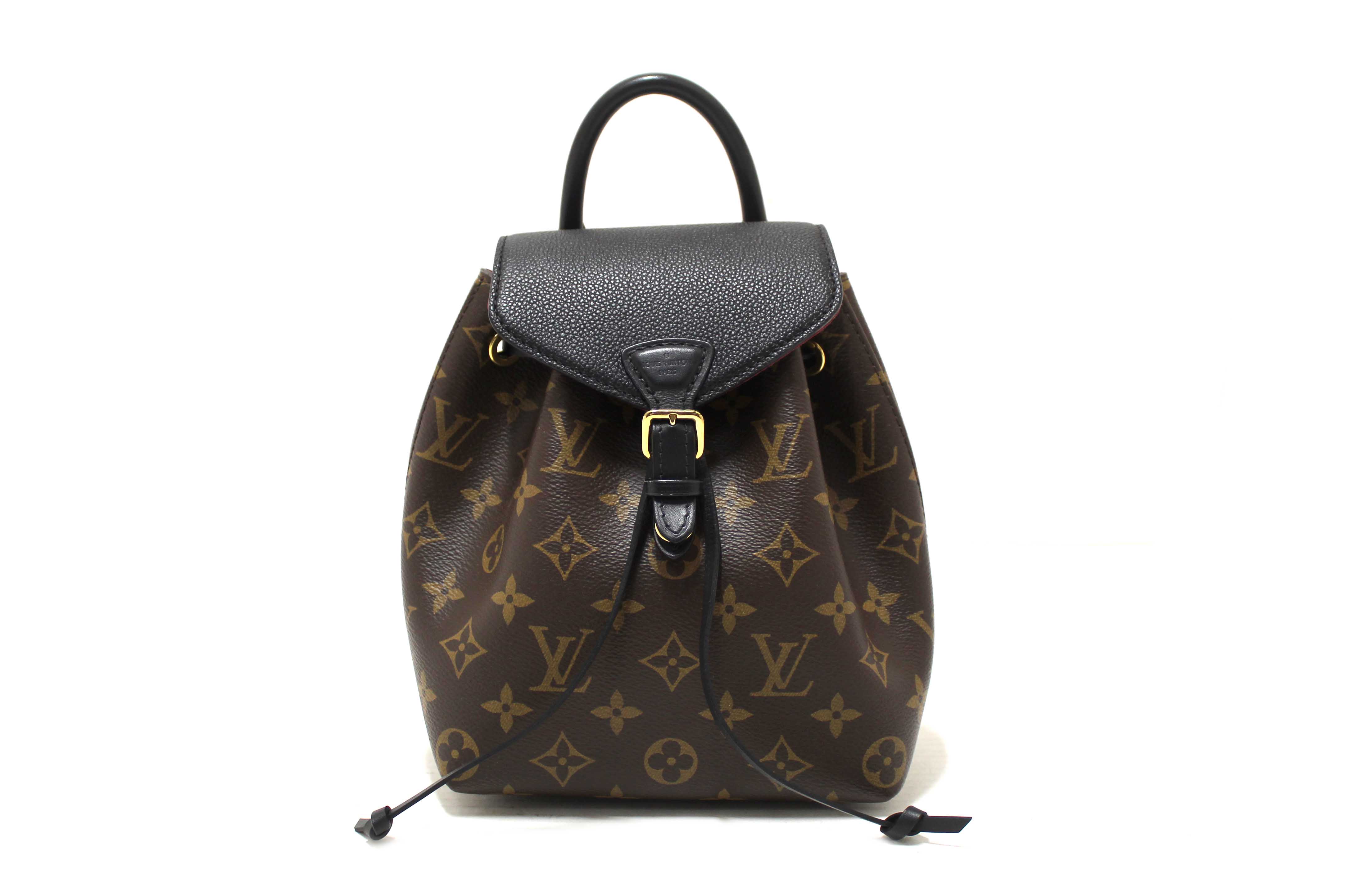 canvas louis vuitton backpack women Louis Vuitton Brown/Black Monogram Montsouris BB Backpack