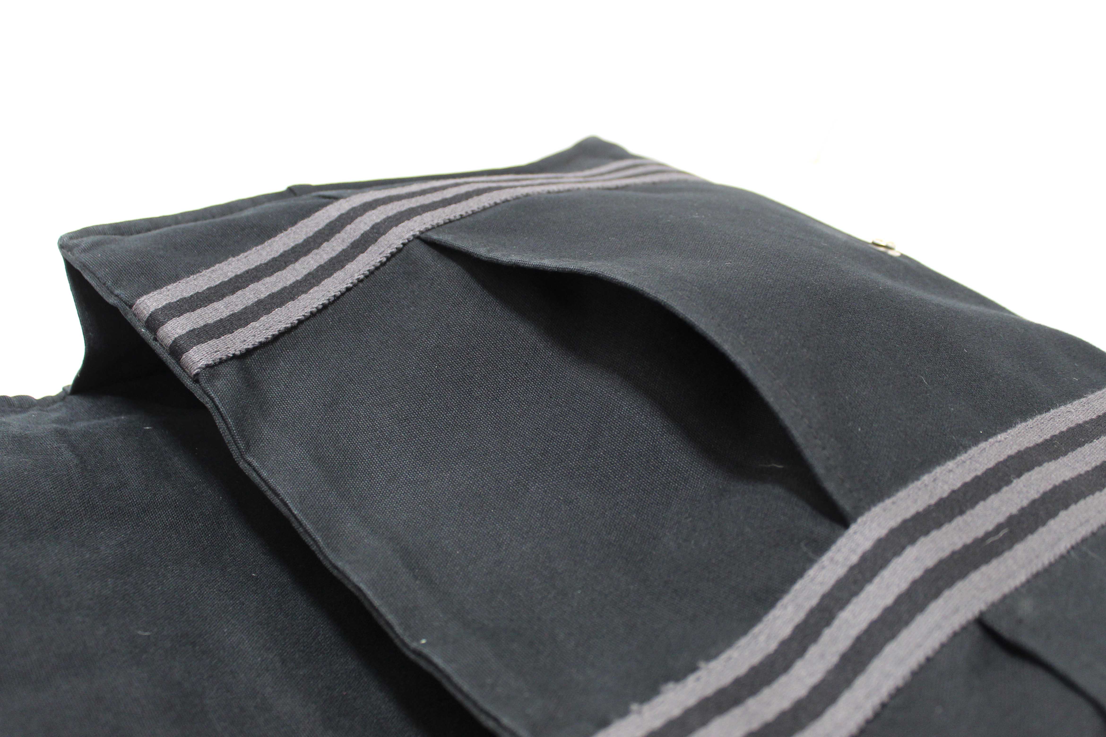 Authentic Hermes Black Toile Fourre Tout Herline Messenger Bag
