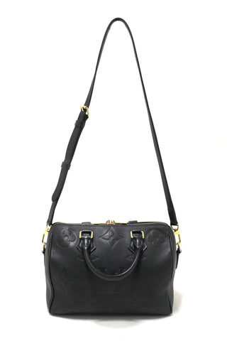 Authentic Louis Vuitton Black Empreinte Speedy 25 Bandouliere Crossbody Bag