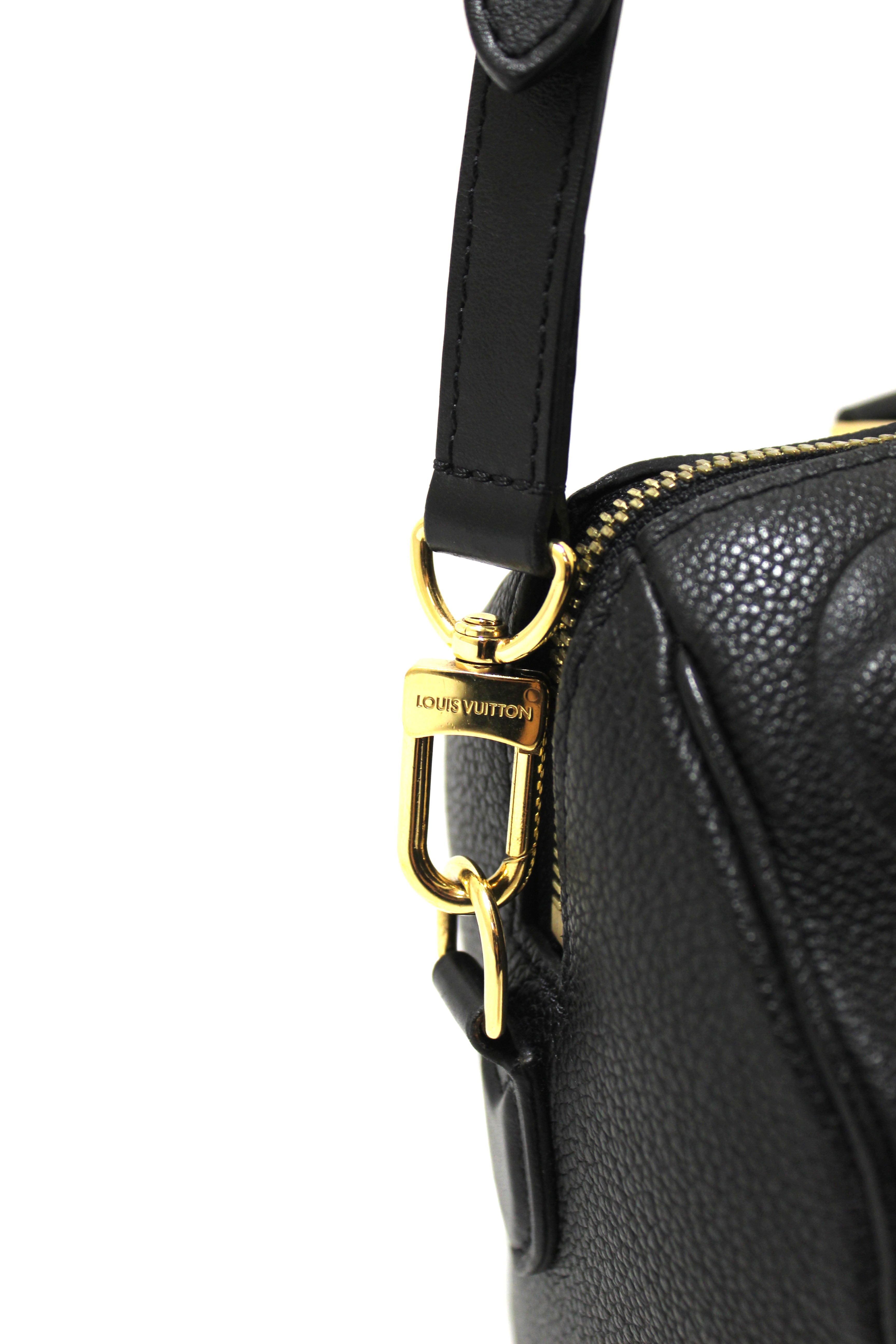 Authentic Louis Vuitton Black Empreinte Speedy 25 Bandouliere Crossbody Bag