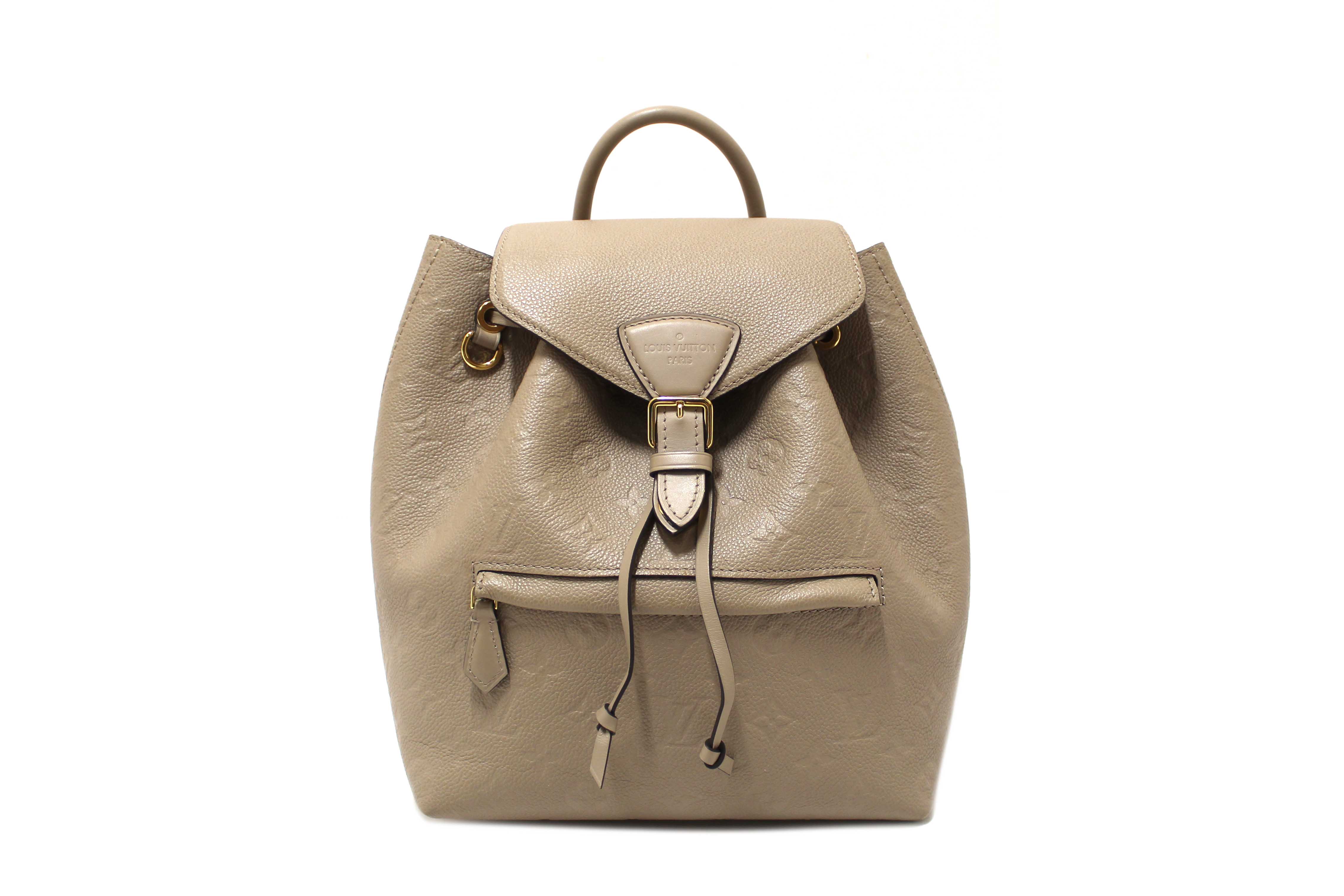 Authentic Louis Vuitton Turtledove Monogram Empreinte Montsouris Backpack