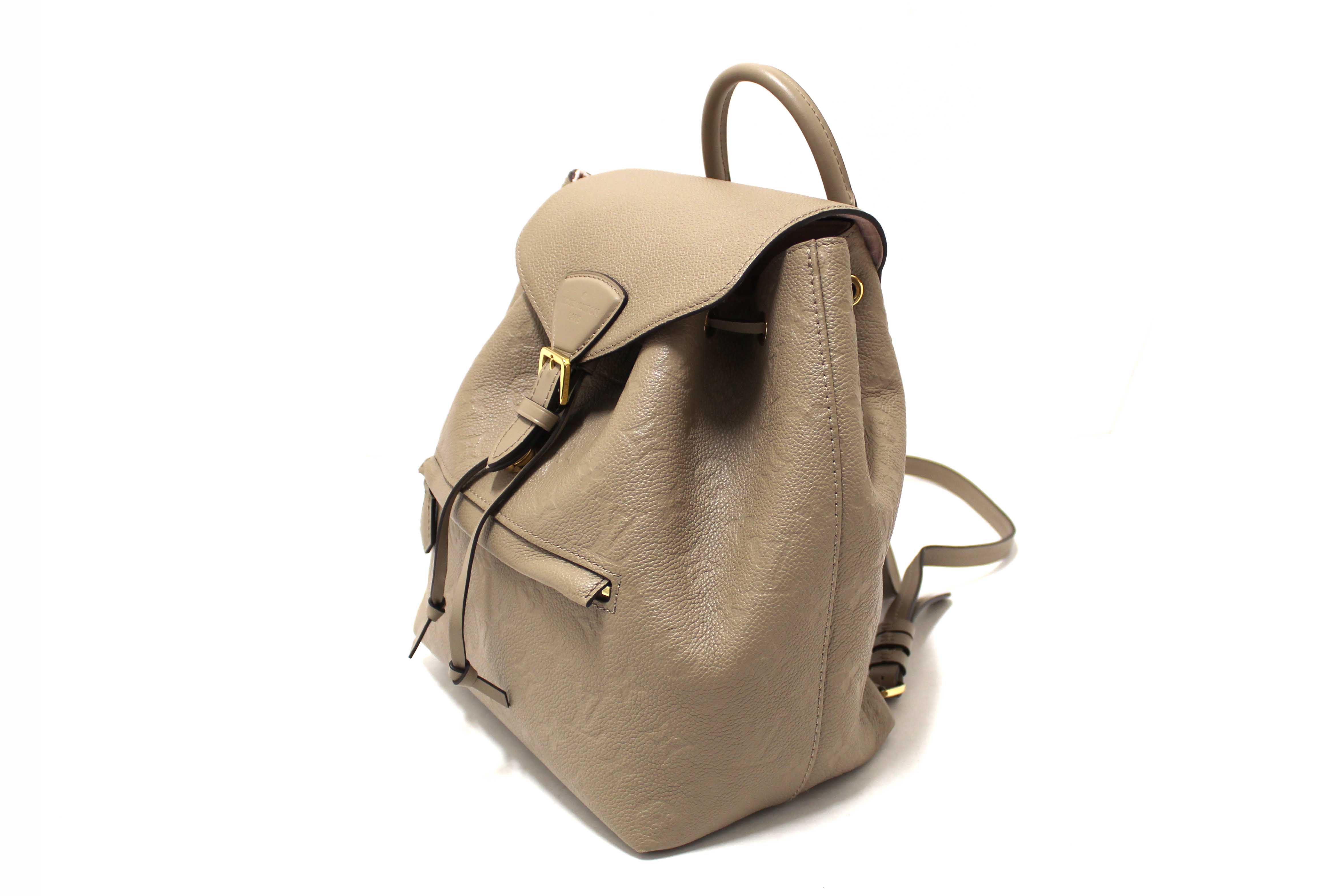 Authentic Louis Vuitton Turtledove Monogram Empreinte Montsouris Backpack