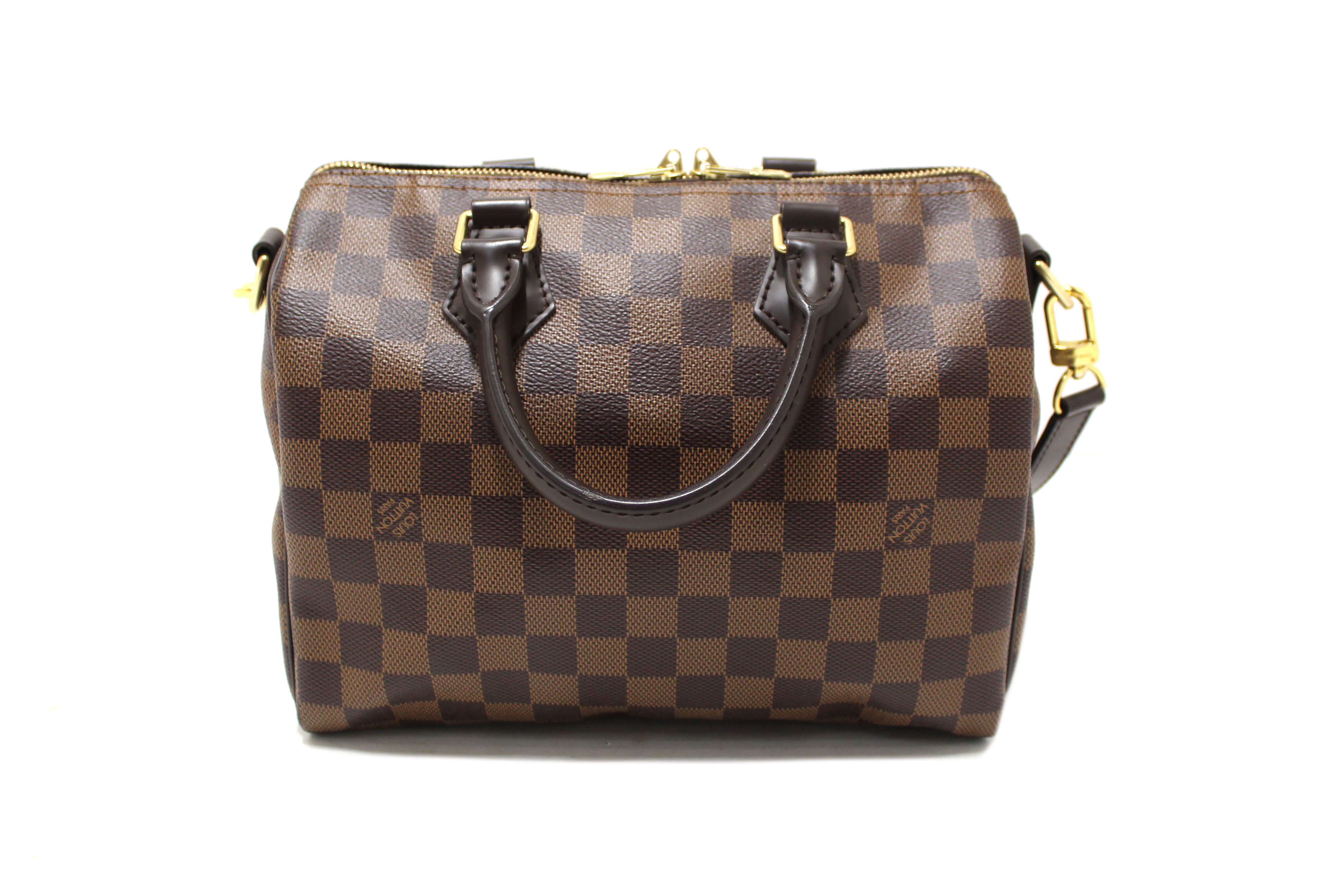 Authentic Louis Vuitton Damier Ebene Speedy 25 Bandouliere Bag