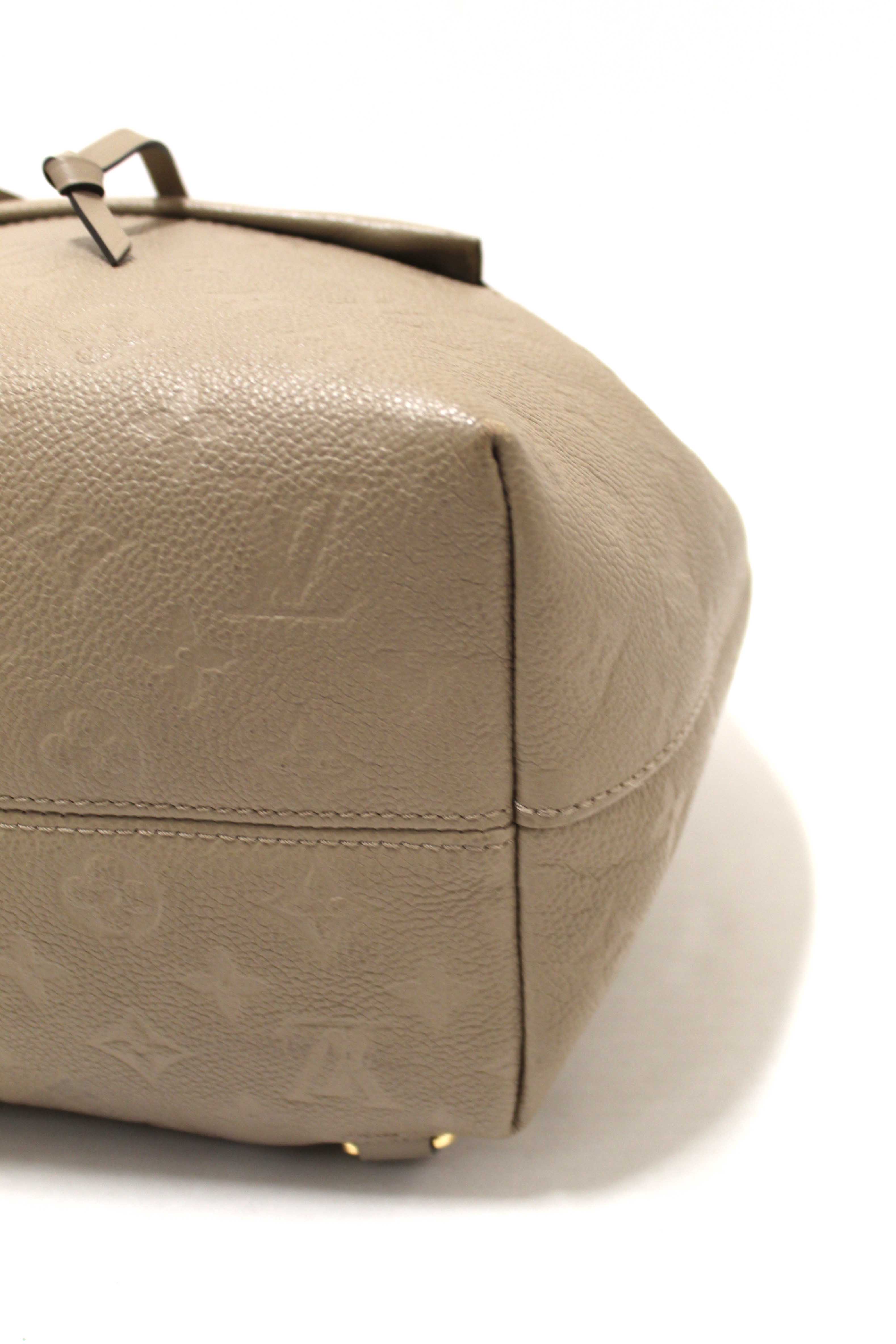 Authentic Louis Vuitton Turtledove Monogram Empreinte Montsouris Backpack