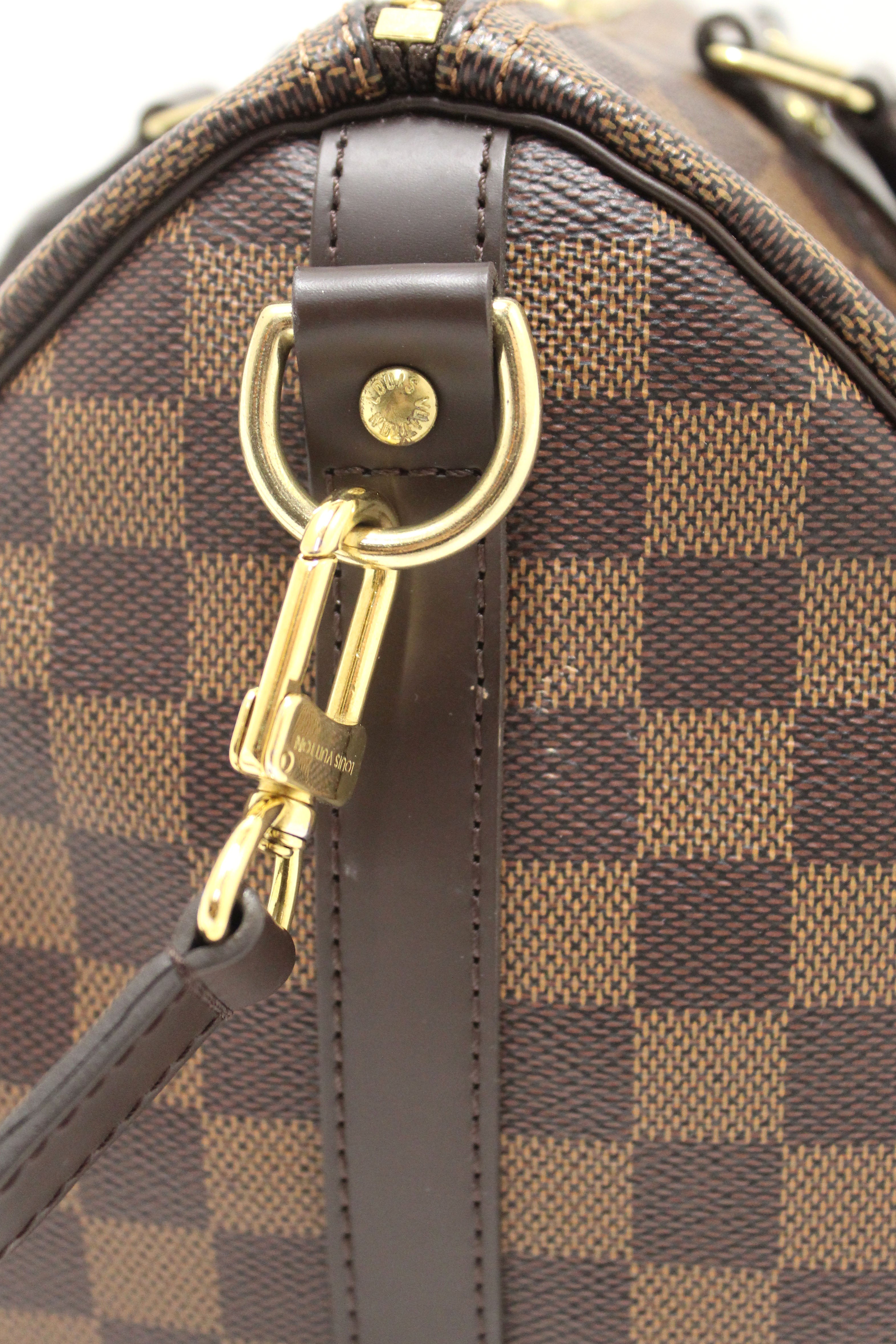 Authentic Louis Vuitton Damier Ebene Speedy 25 Bandouliere Bag