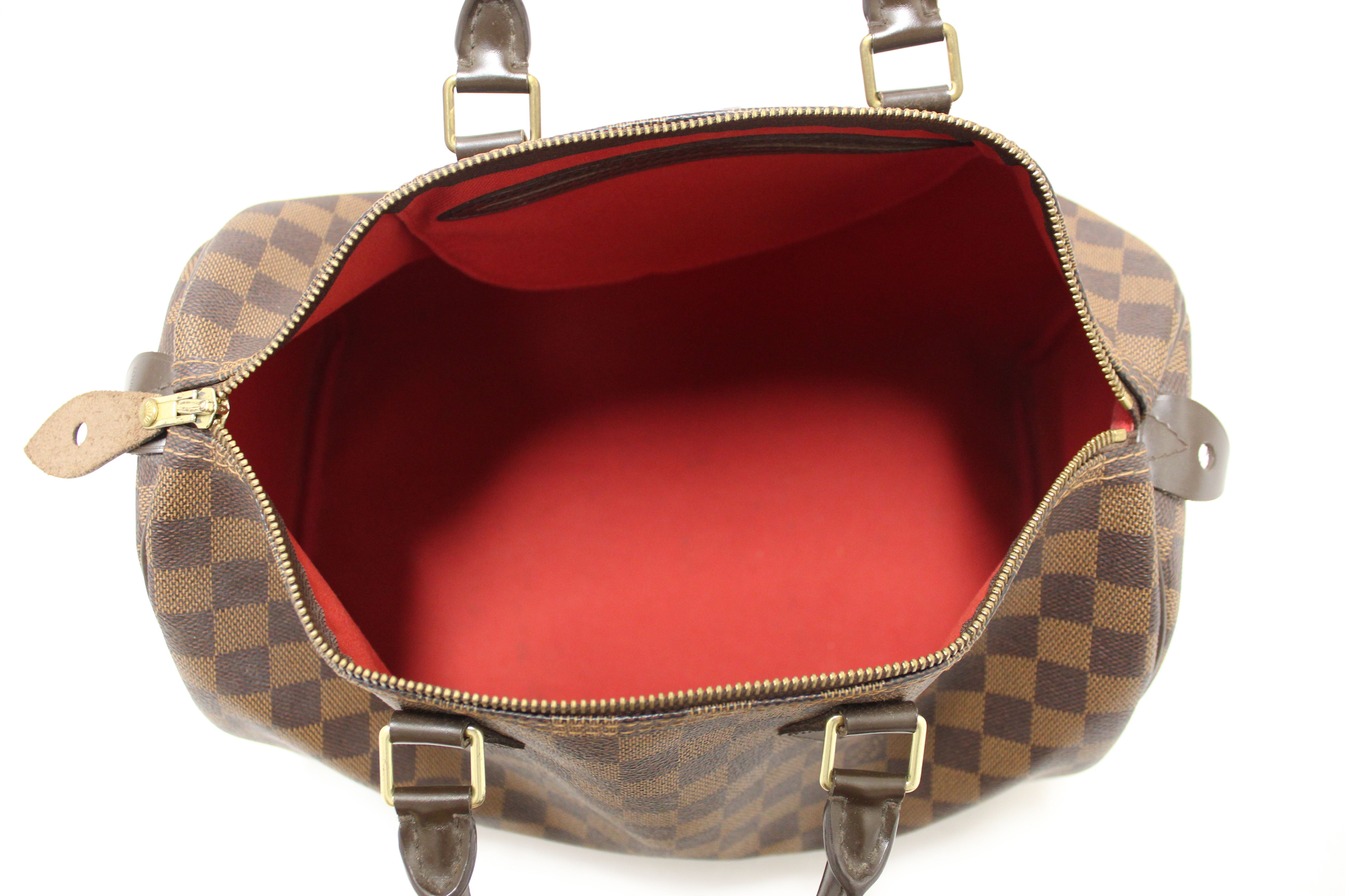 Authentic Louis Vuitton Damier Ebene Canvas Speedy 35 Handbag