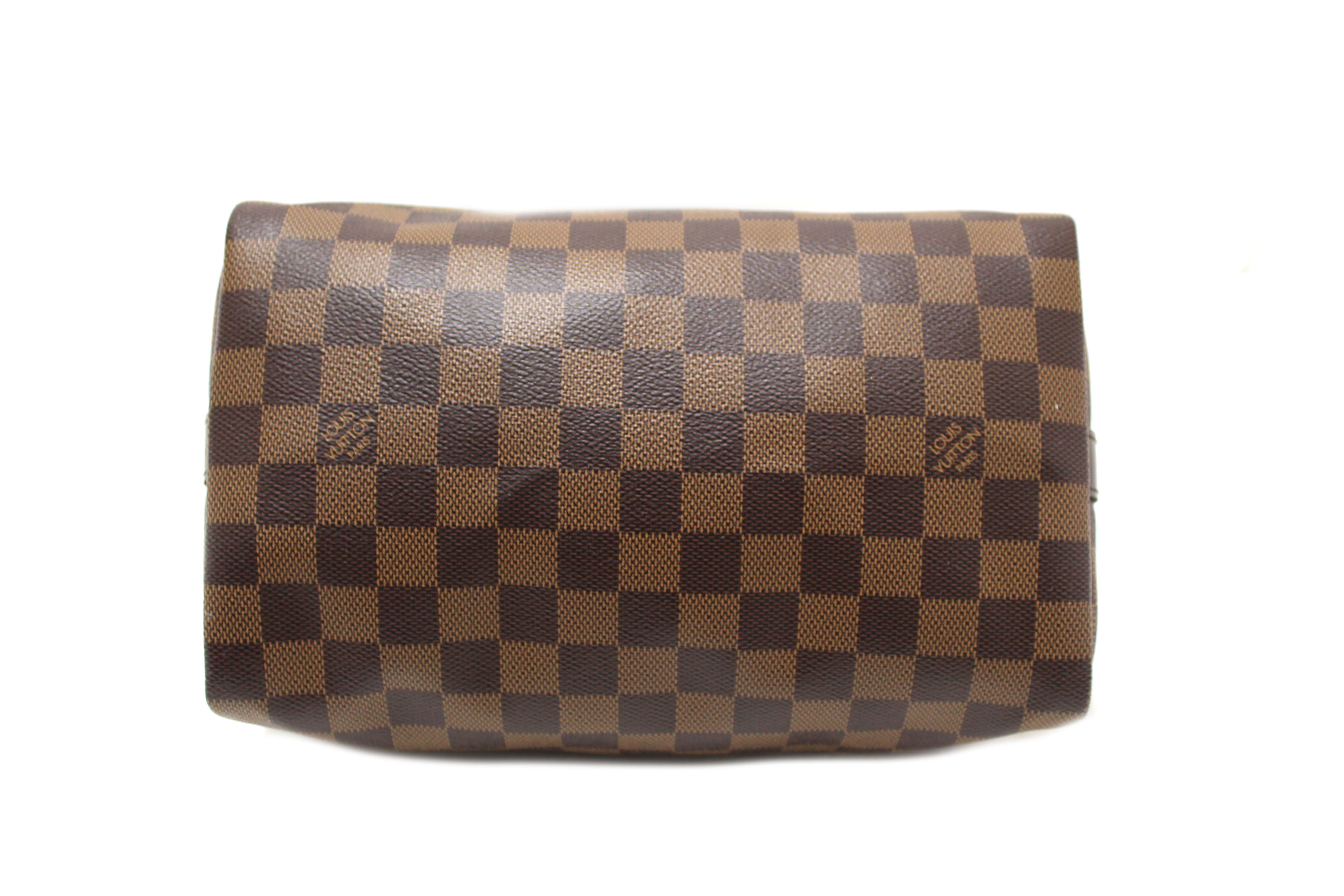 Authentic Louis Vuitton Damier Ebene Speedy 25 Bandouliere Bag