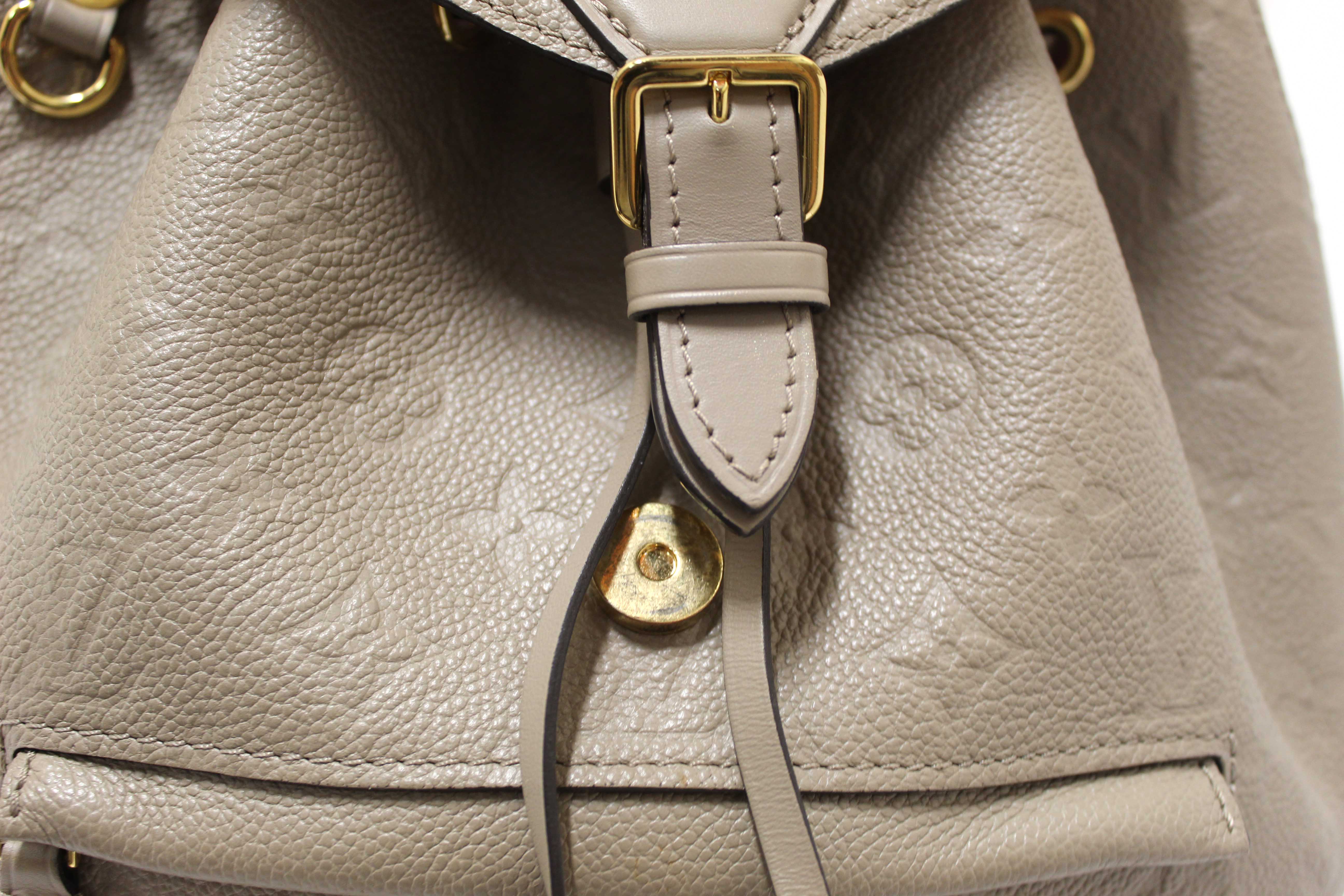 Authentic Louis Vuitton Turtledove Monogram Empreinte Montsouris Backpack