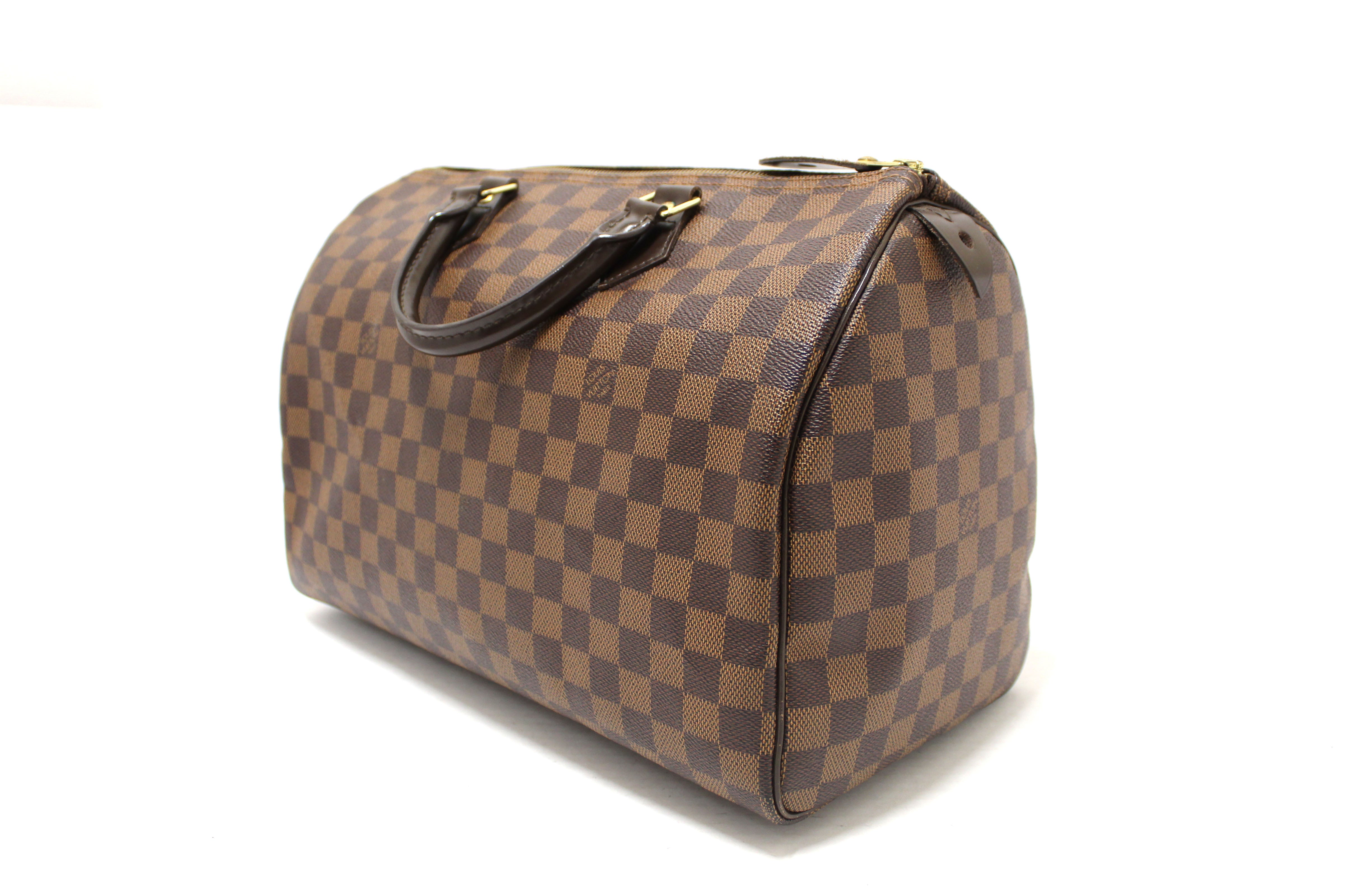 Authentic Louis Vuitton Damier Ebene Canvas Speedy 35 Handbag