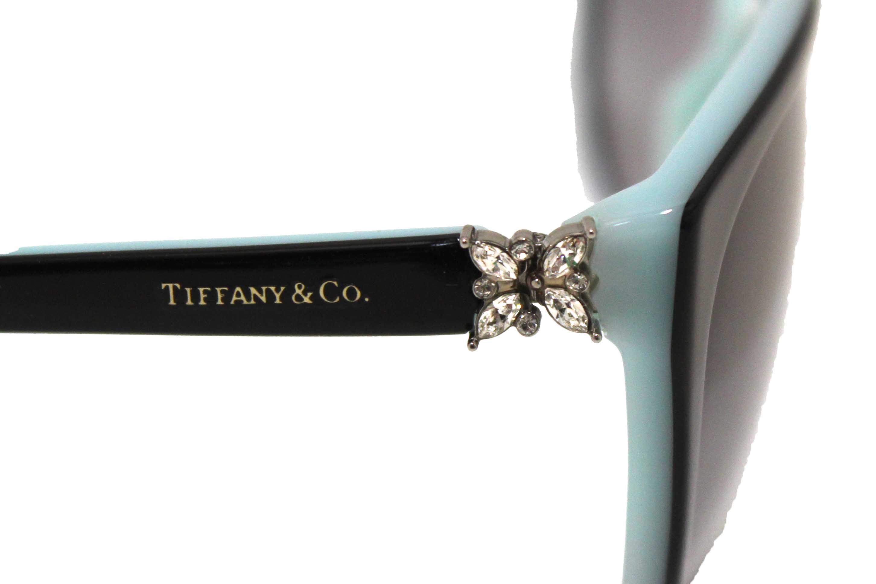 Authentic Tiffany & Co. Black/Blue Sunglasses with Swarovski Crystal Accents TF4089