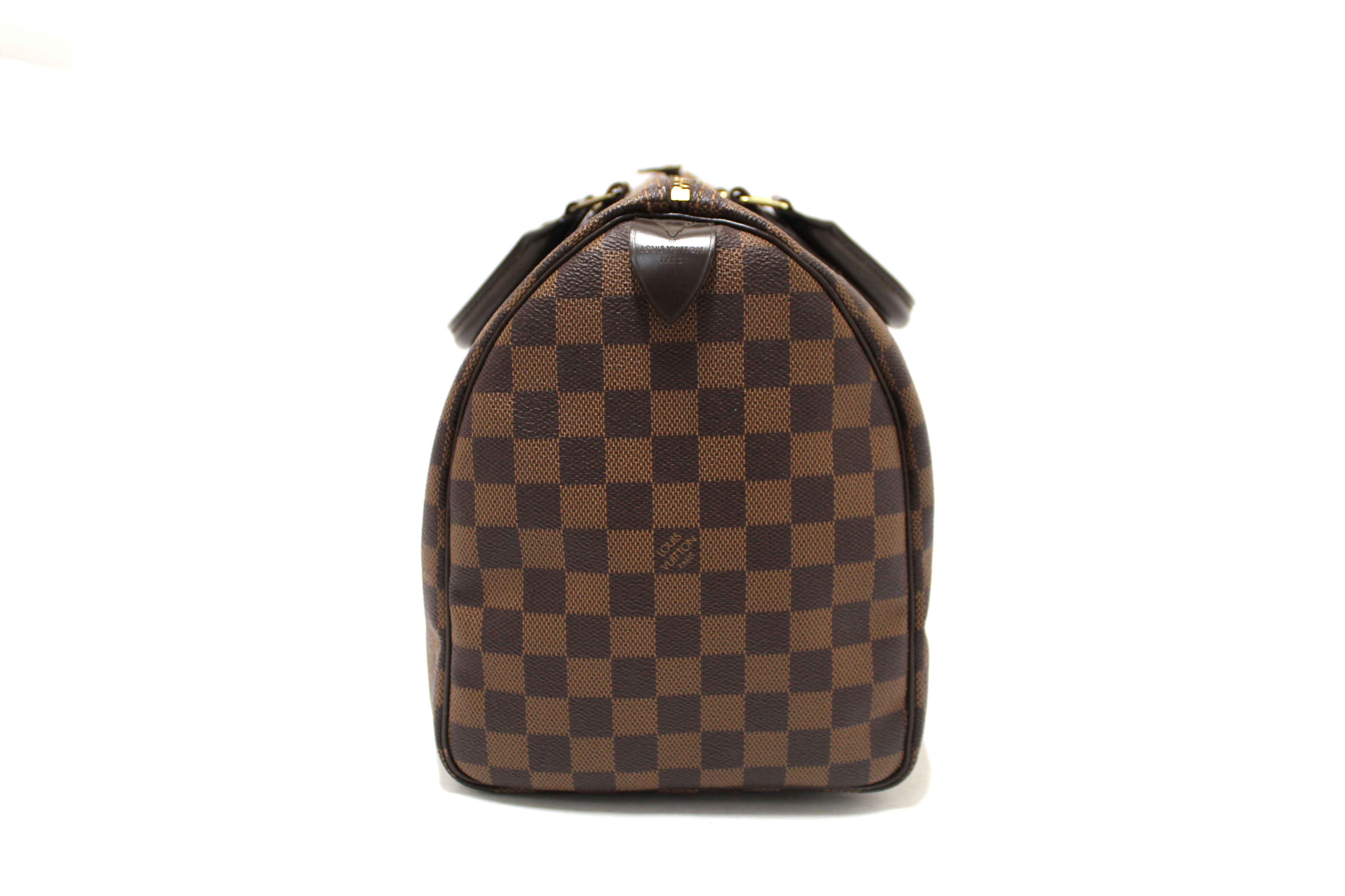 Authentic Louis Vuitton Damier Ebene Canvas Speedy 35 Handbag