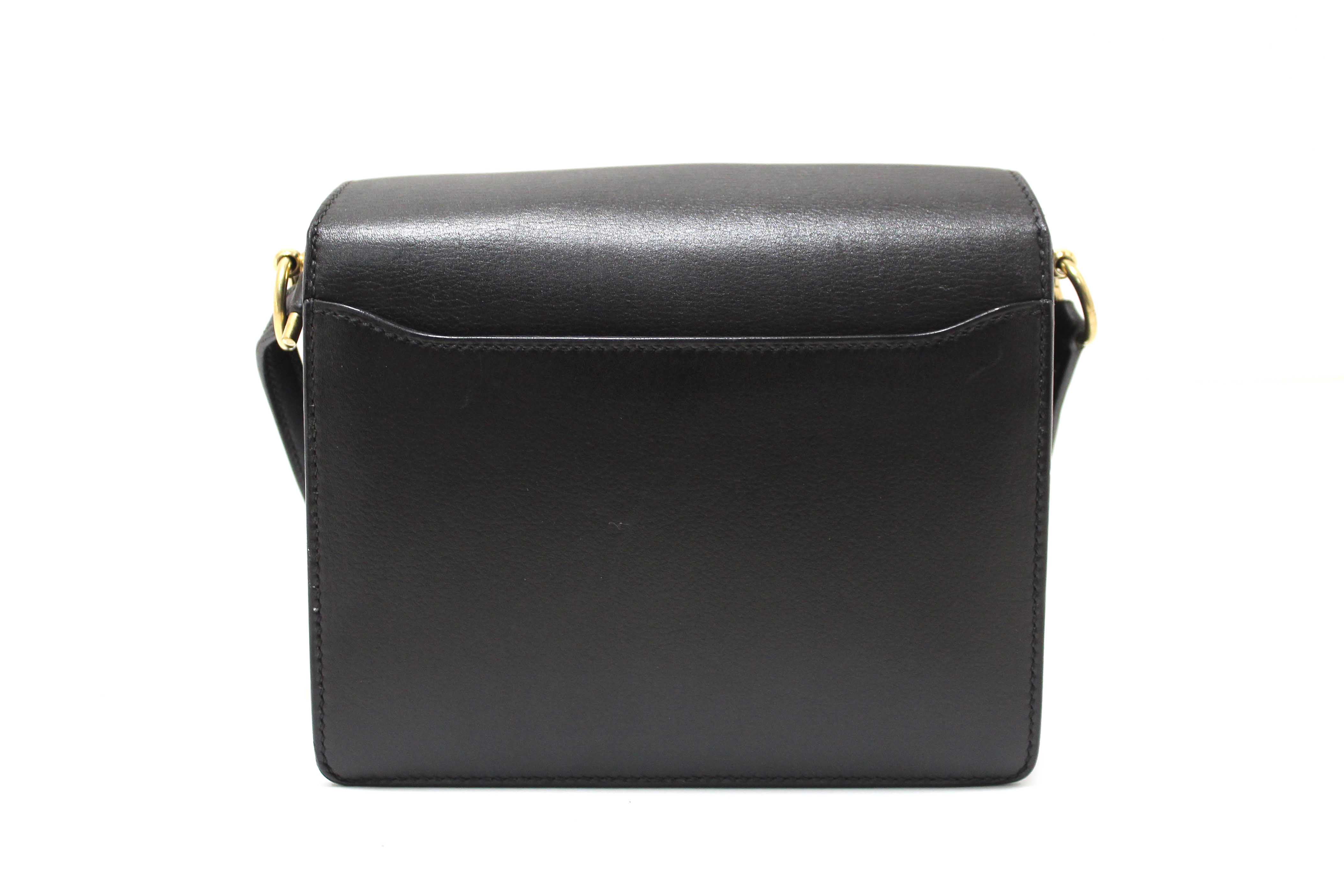 Authentic Hermes Black Evercolor Calfskin Leather Roulis Mini Bag