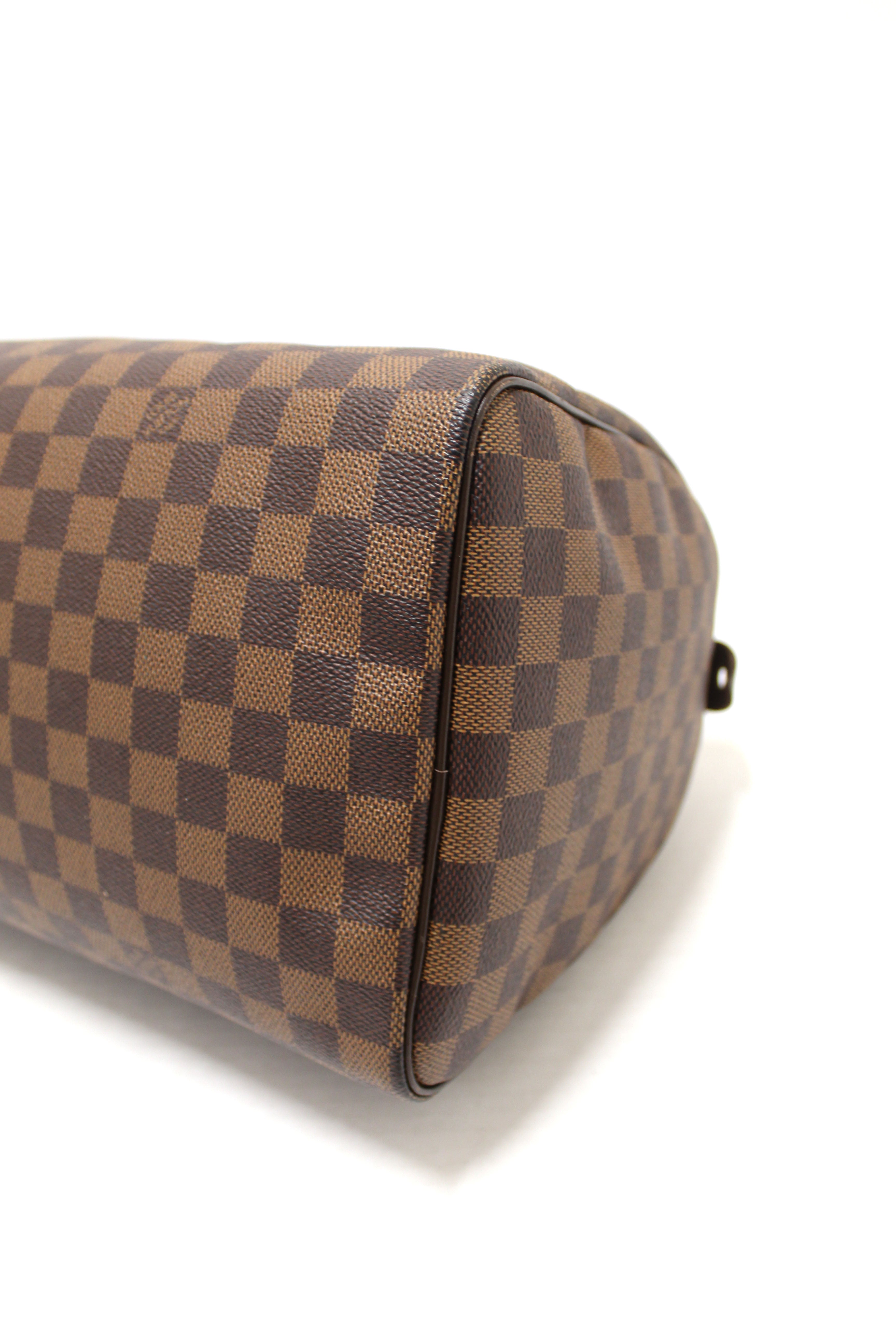 Authentic Louis Vuitton Damier Ebene Canvas Speedy 35 Handbag