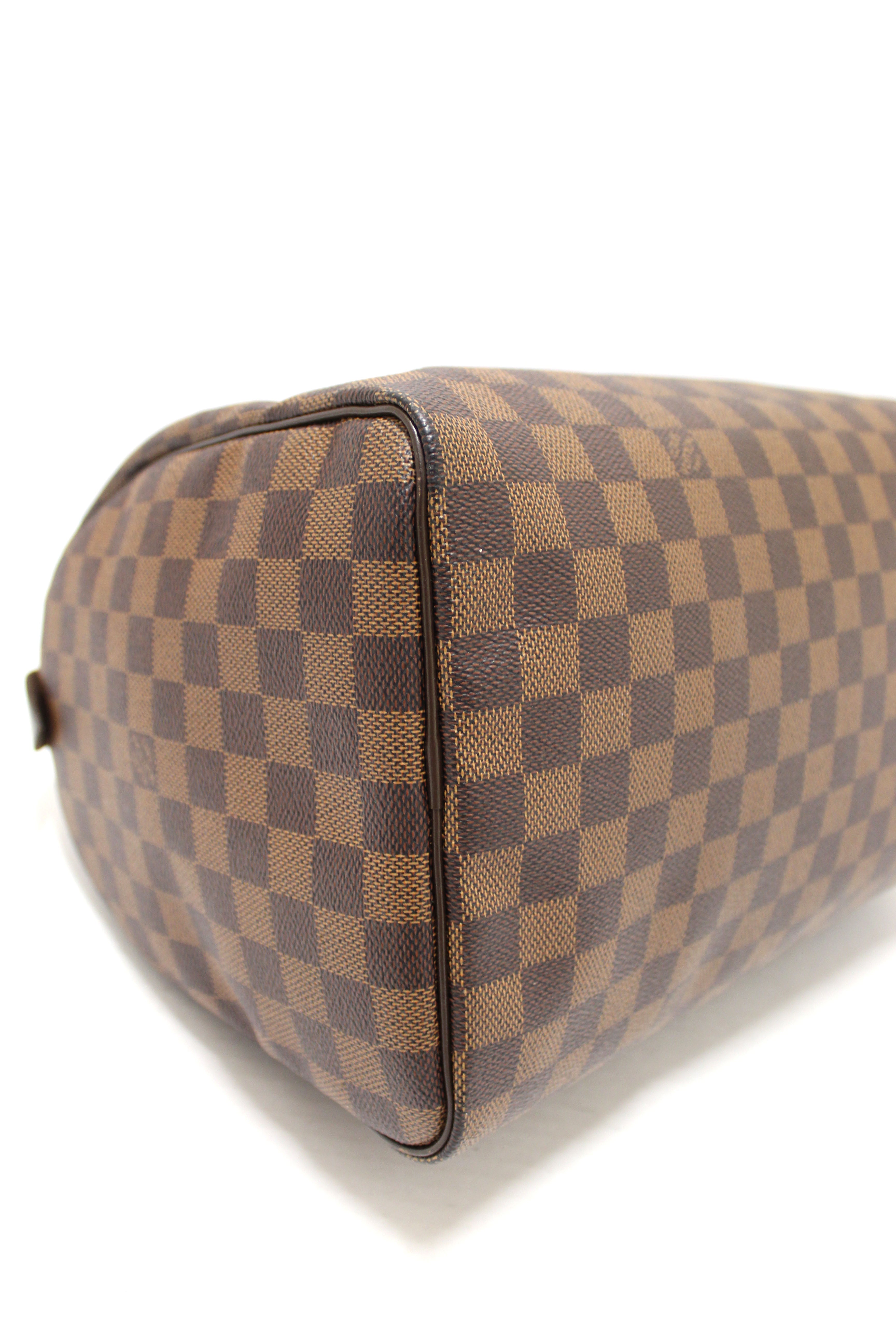 Authentic Louis Vuitton Damier Ebene Canvas Speedy 35 Handbag