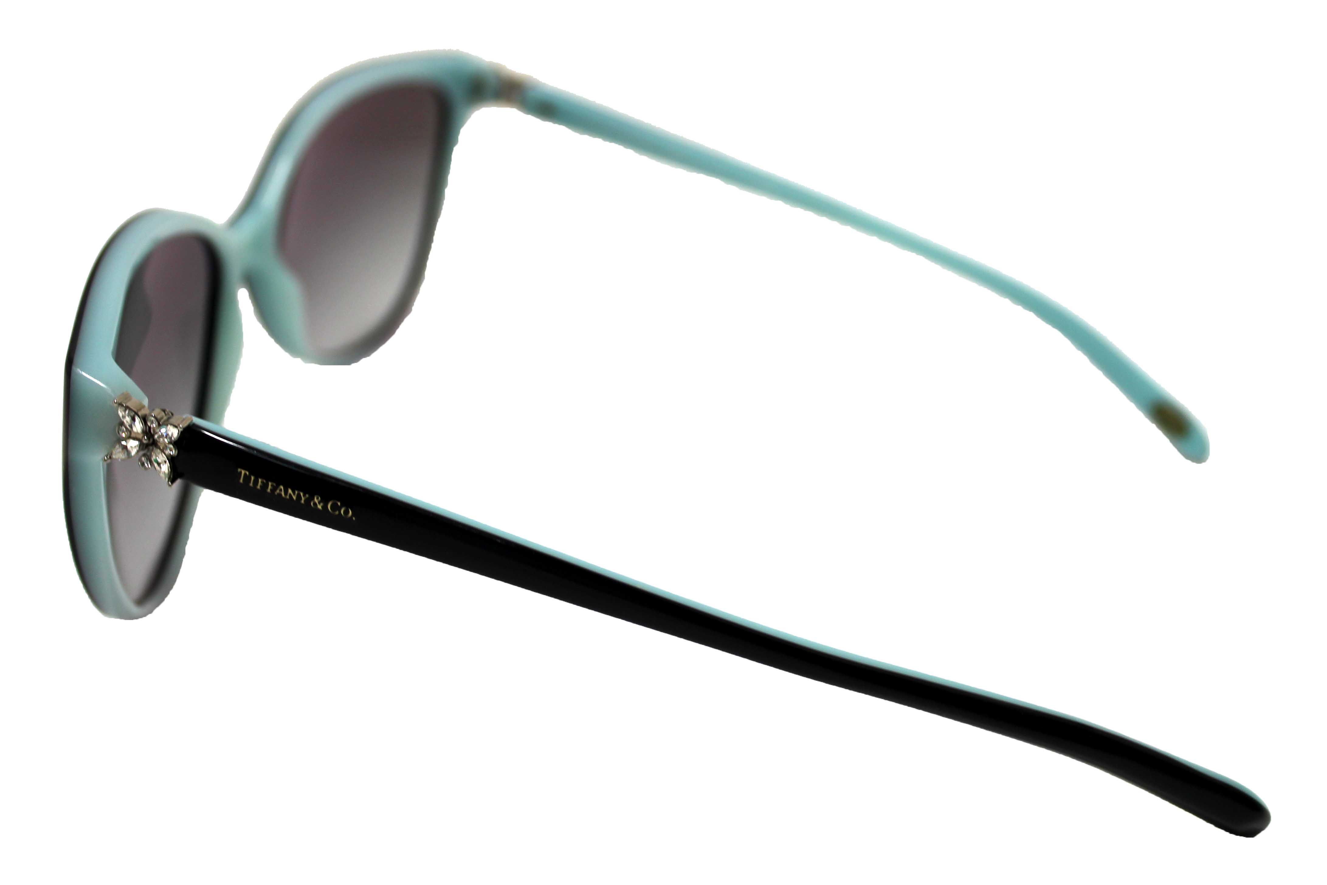 Authentic Tiffany & Co. Black/Blue Sunglasses with Swarovski Crystal Accents TF4089