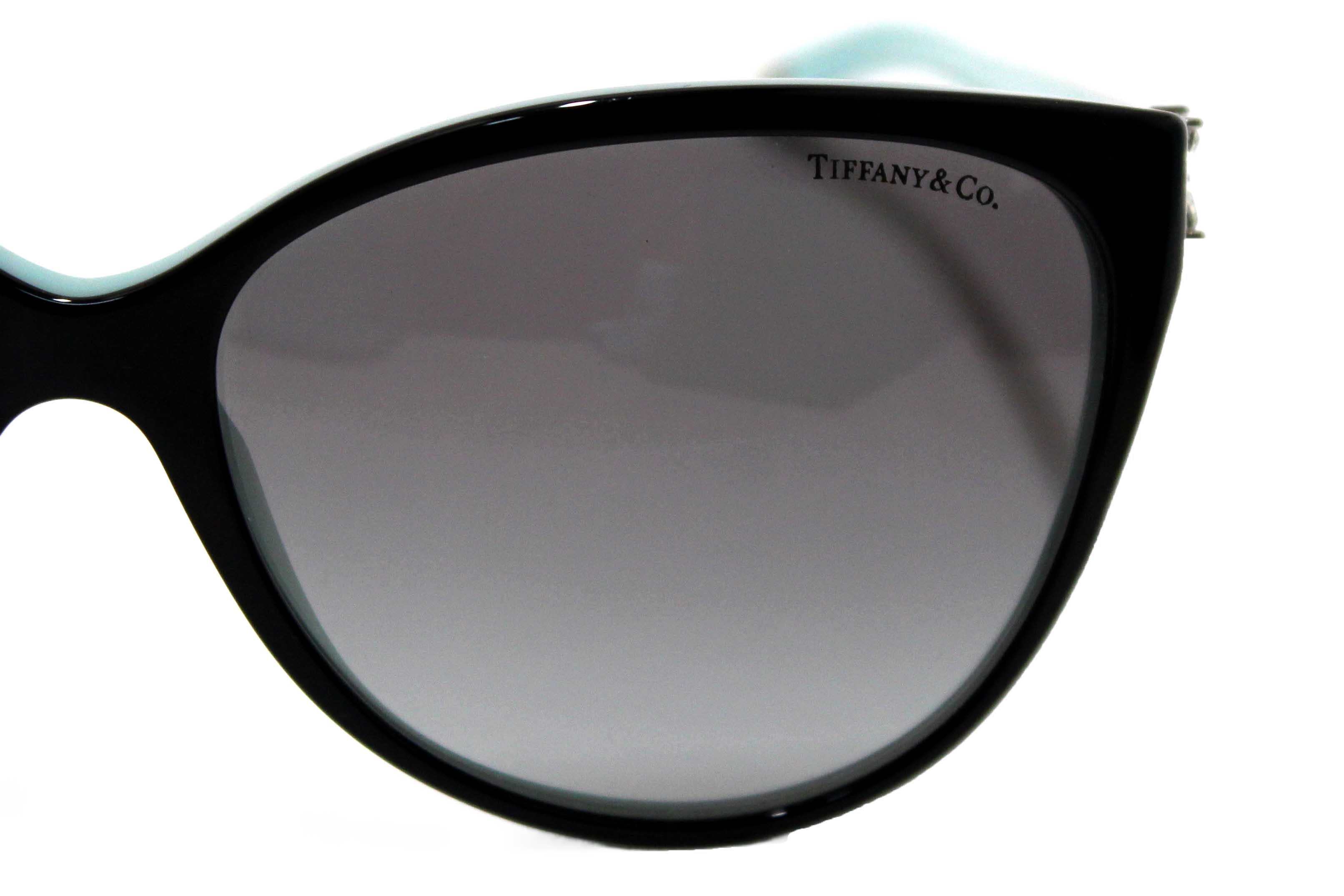 Authentic Tiffany & Co. Black/Blue Sunglasses with Swarovski Crystal Accents TF4089