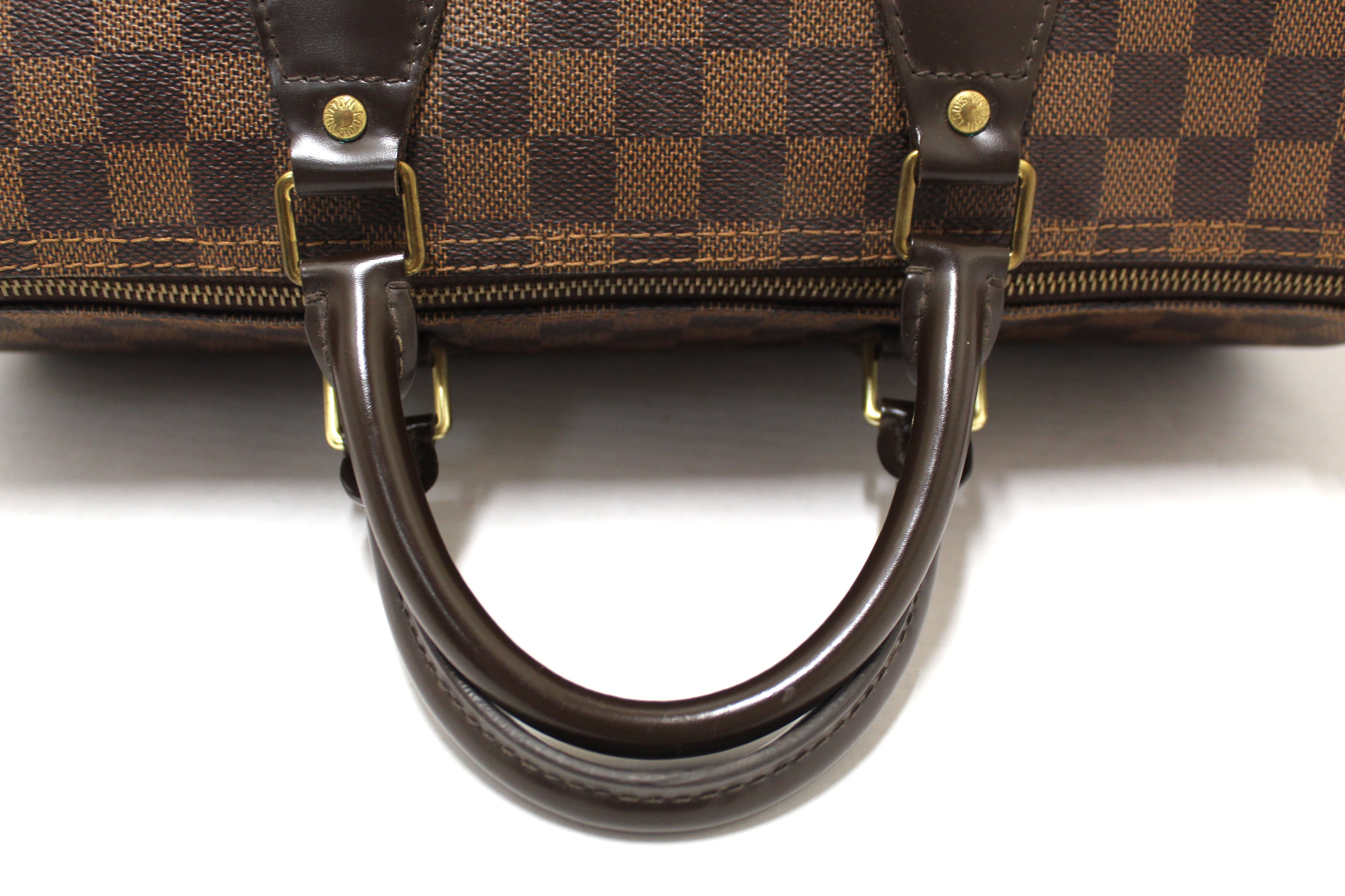 Authentic Louis Vuitton Damier Ebene Canvas Speedy 35 Handbag