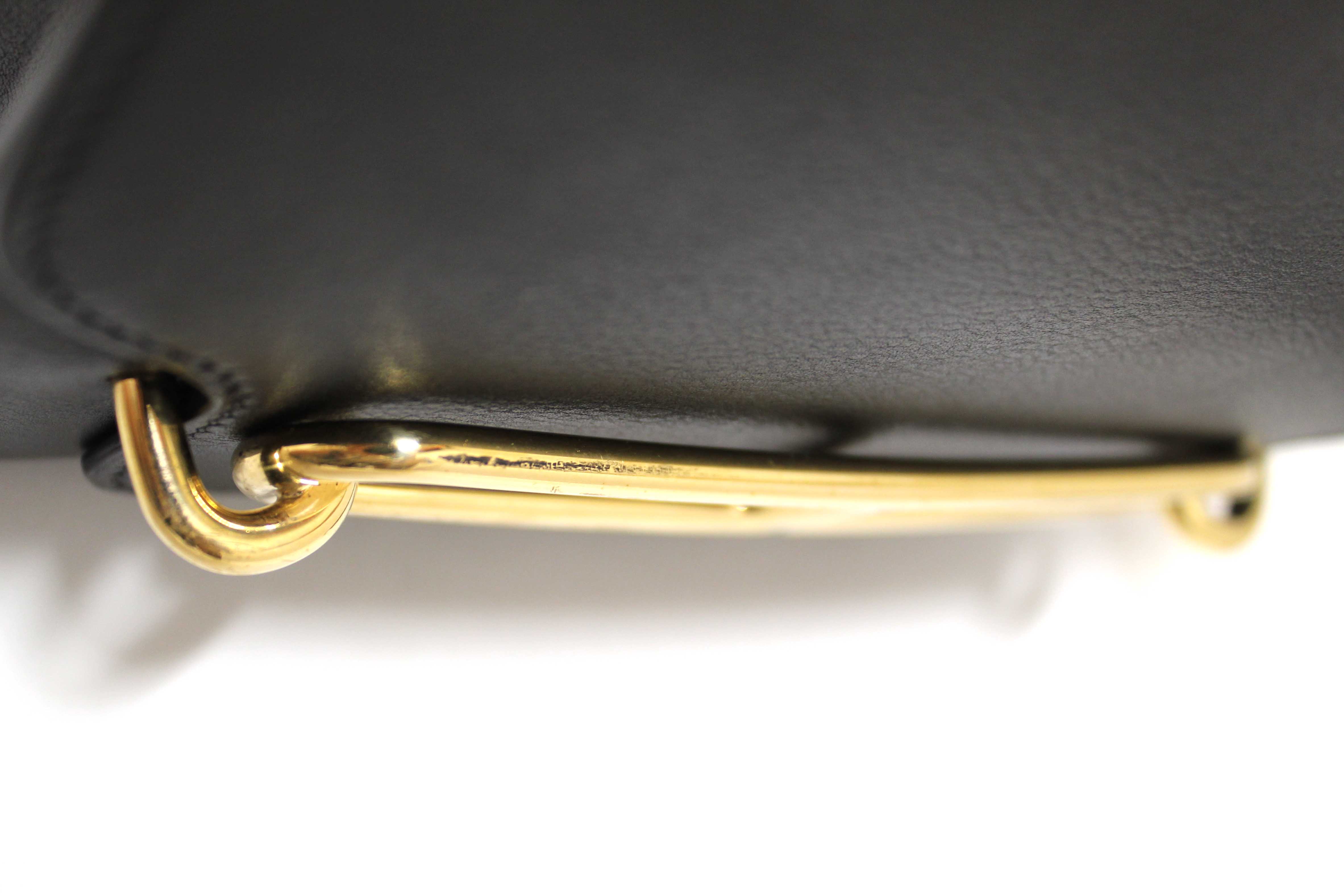 Authentic Hermes Black Evercolor Calfskin Leather Roulis Mini Bag