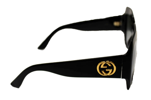 Authentic Gucci Black Oversized Square Frame Sunglasses GG0053S