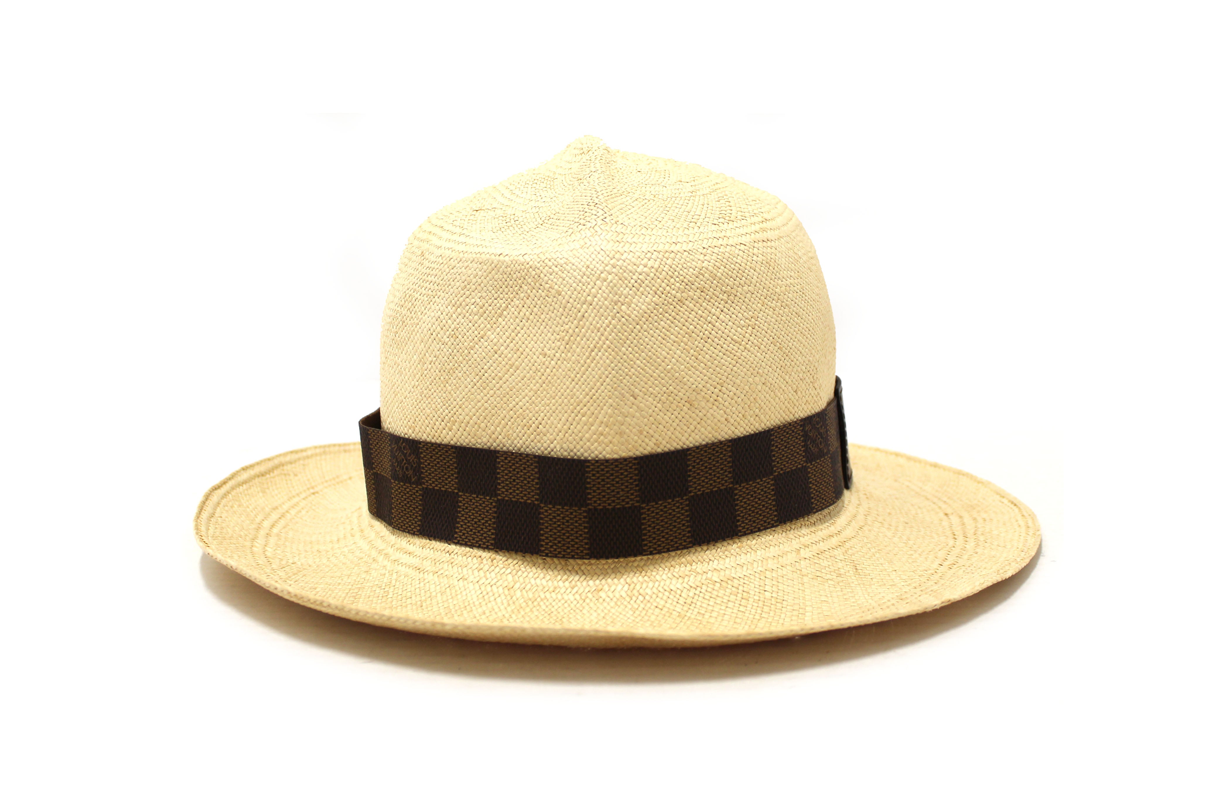 Authentic Louis Vuitton Vintage Golf Cup 1999 Hawaii Beige Straw Panama-Style Hat