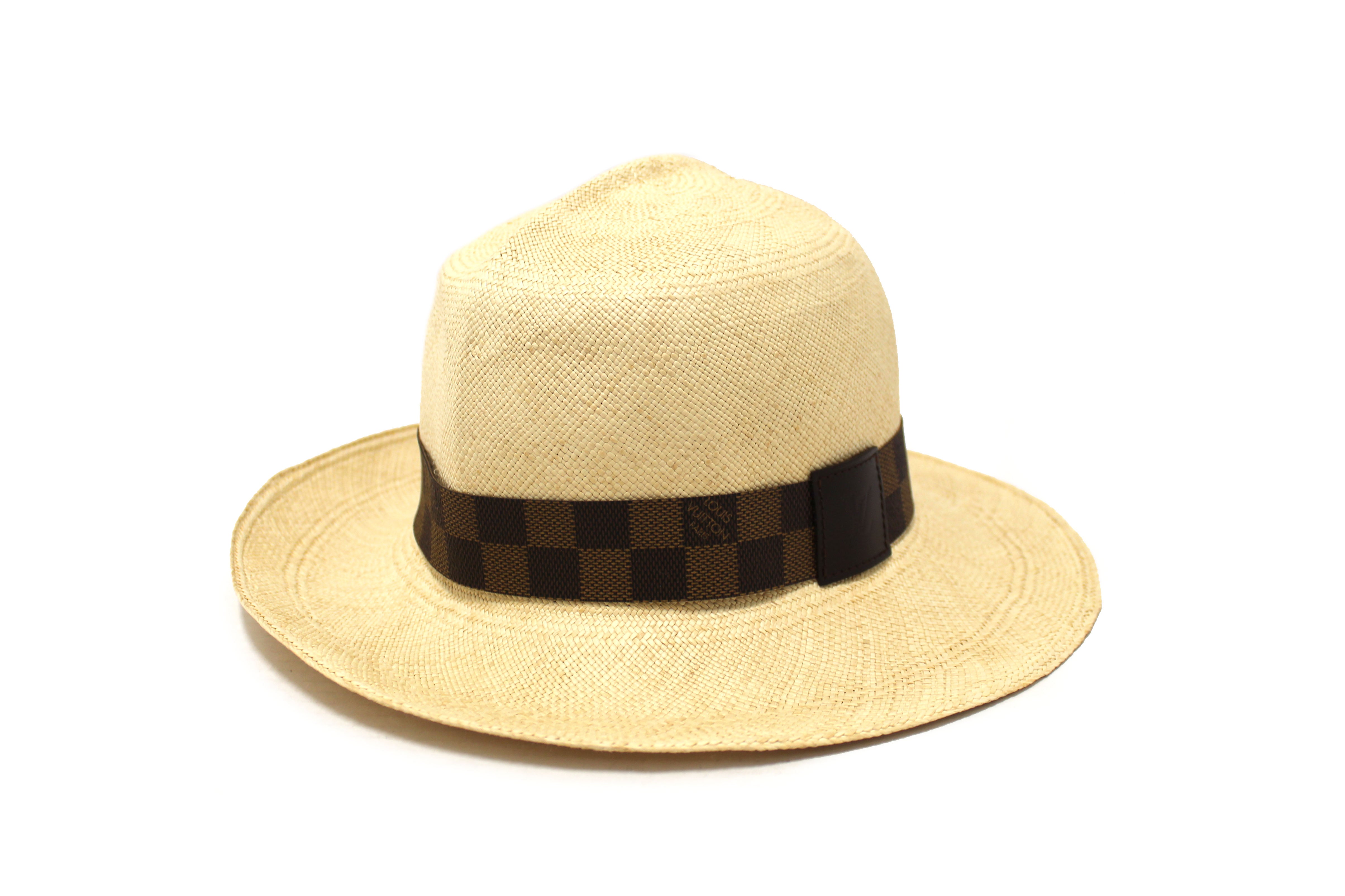 Authentic Louis Vuitton Vintage Golf Cup 1999 Hawaii Beige Straw Panama-Style Hat