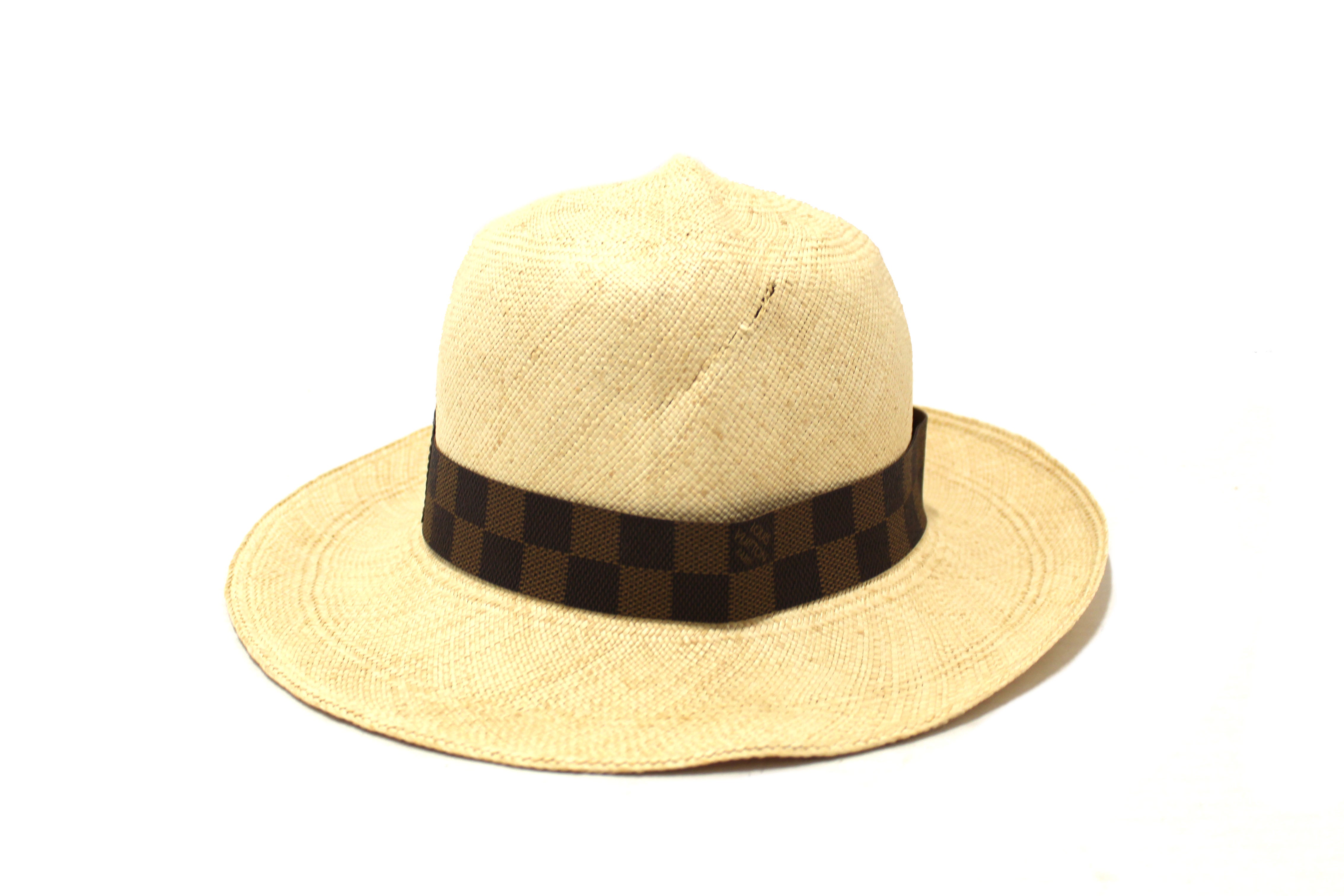 Authentic Louis Vuitton Vintage Golf Cup 1999 Hawaii Beige Straw Panama-Style Hat