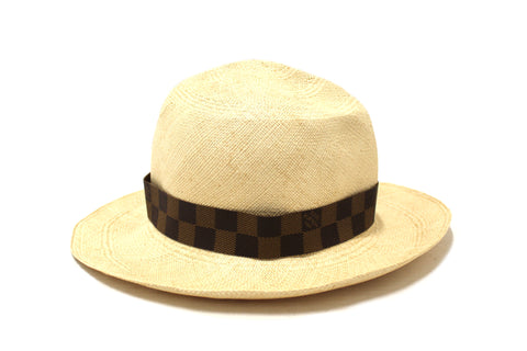 Authentic Louis Vuitton Vintage Golf Cup 1999 Hawaii Beige Straw Panama-Style Hat