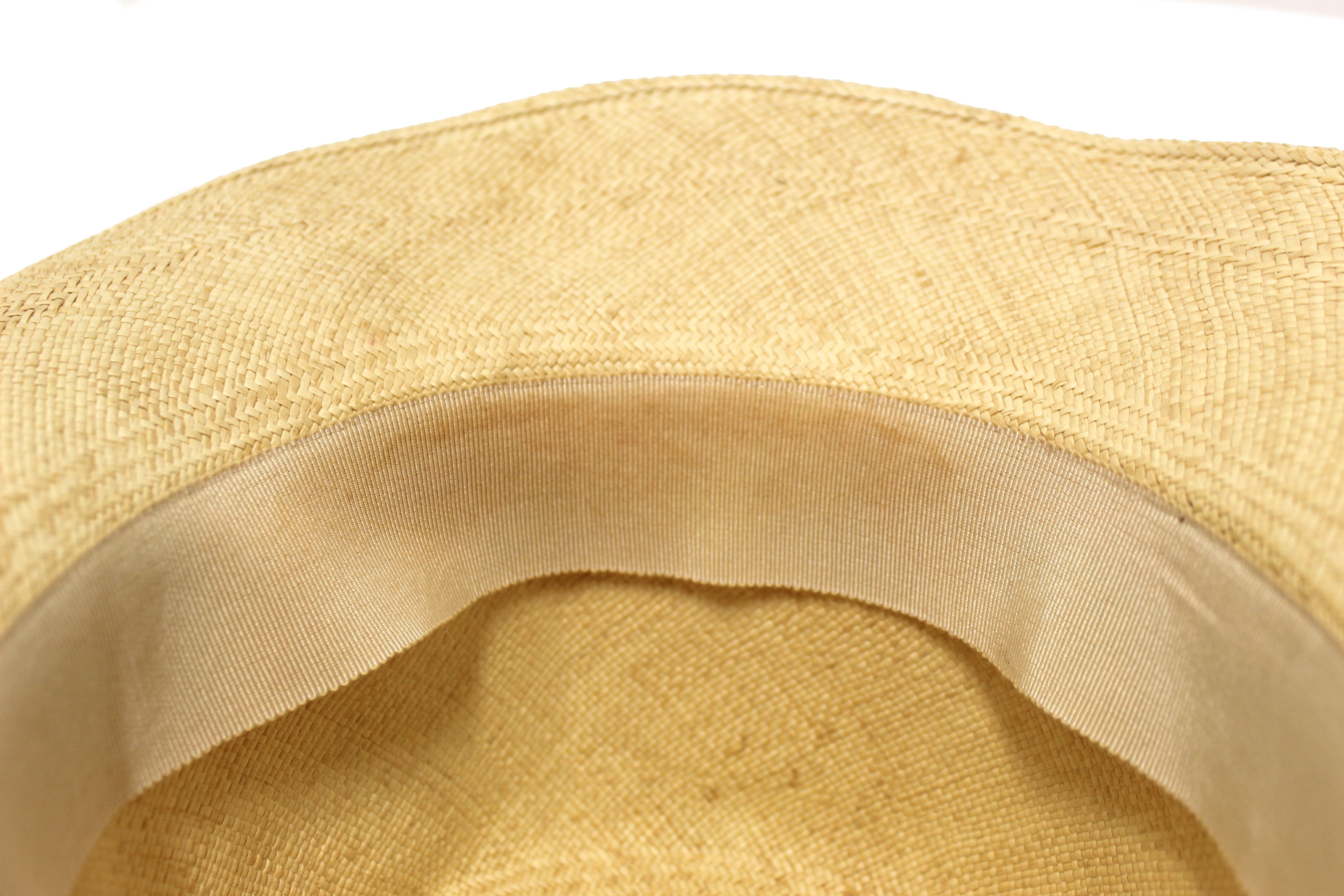 Authentic Louis Vuitton Vintage Golf Cup 1999 Hawaii Beige Straw Panama-Style Hat