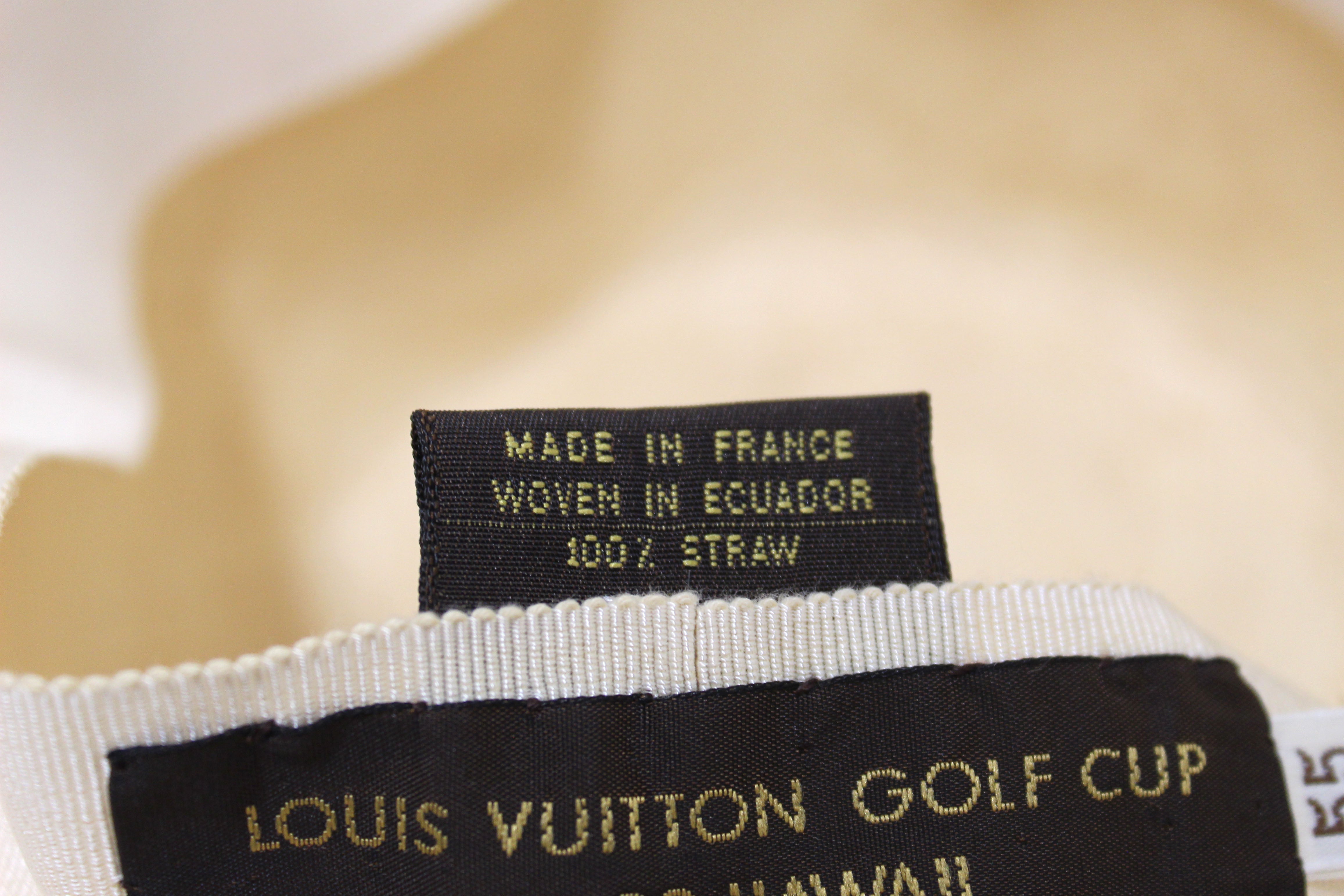 Authentic Louis Vuitton Vintage Golf Cup 1999 Hawaii Beige Straw Panama-Style Hat